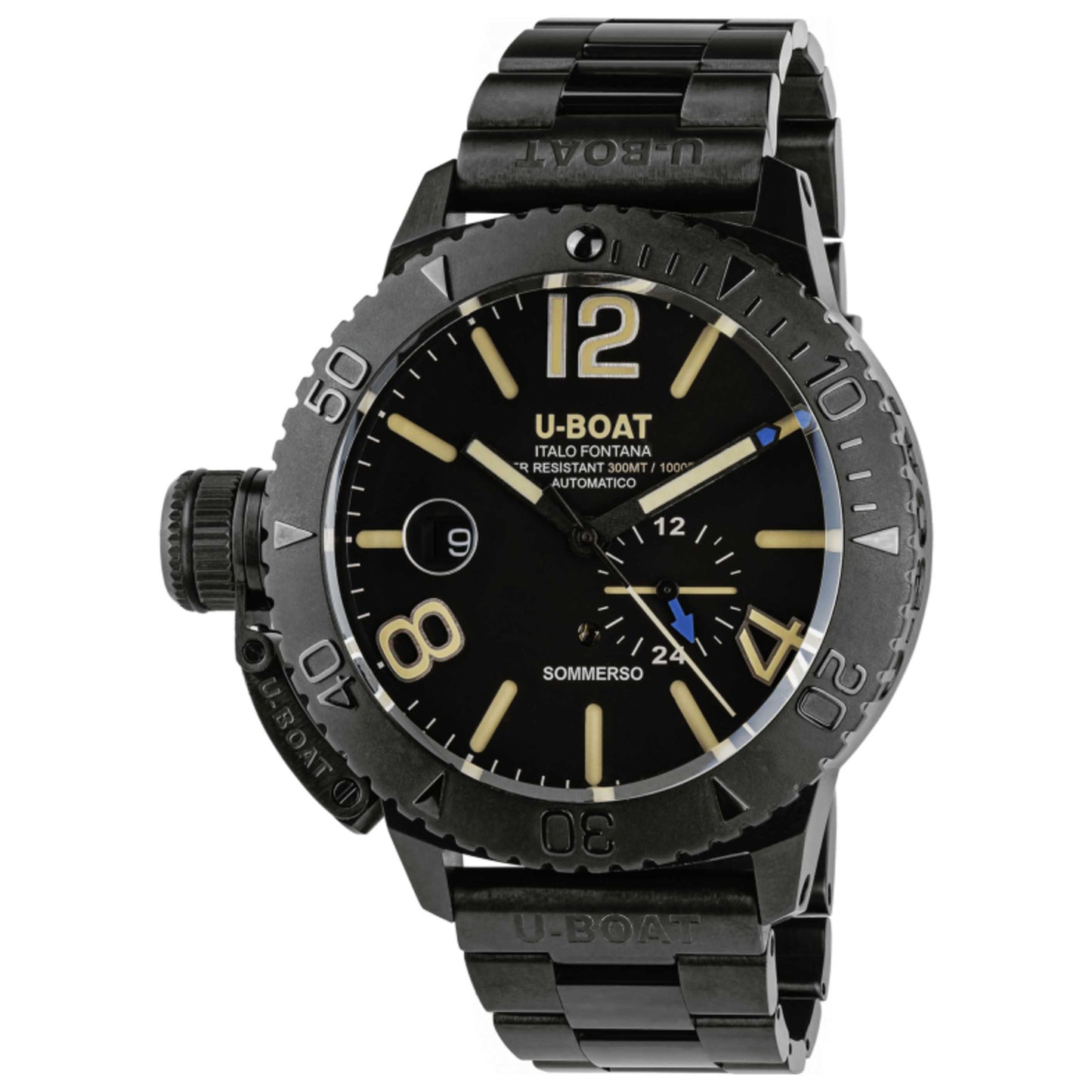 Front view of U-Boat Sommerso Men's Automatic Watch UB-9015-MT