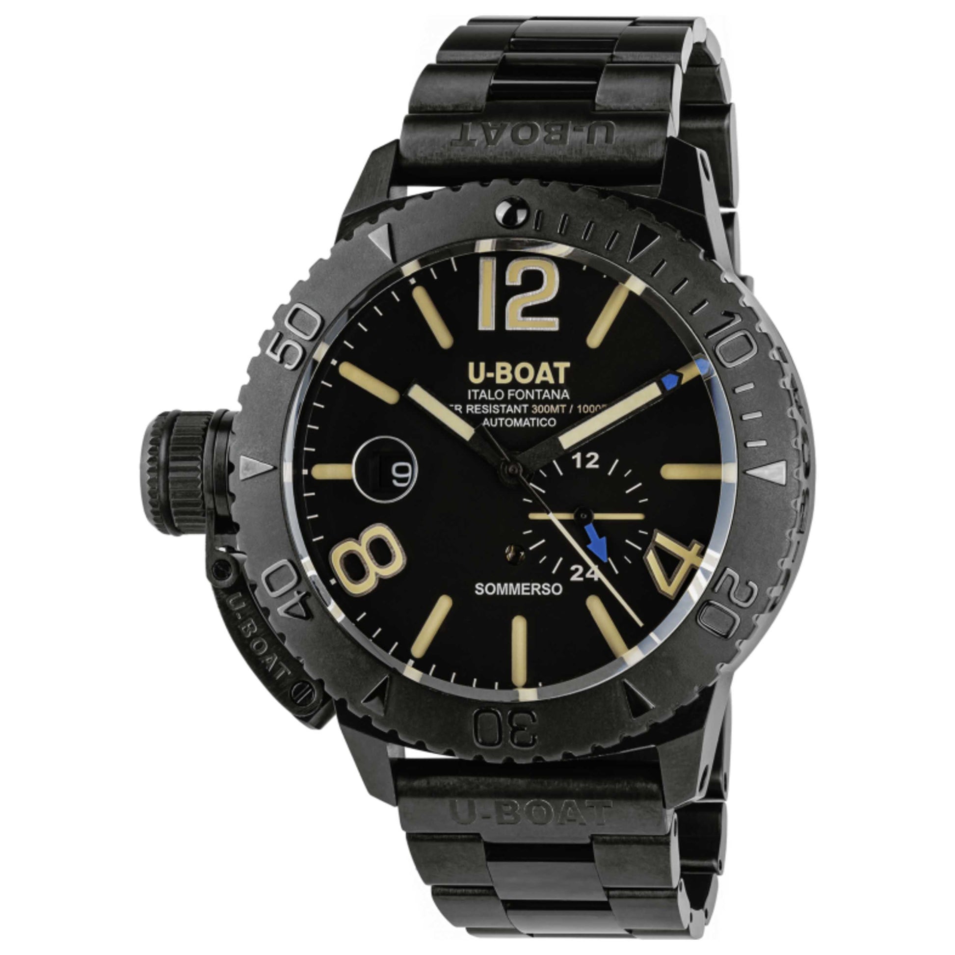 Front view of U-Boat Sommerso Men's Automatic Watch UB-9015-MT