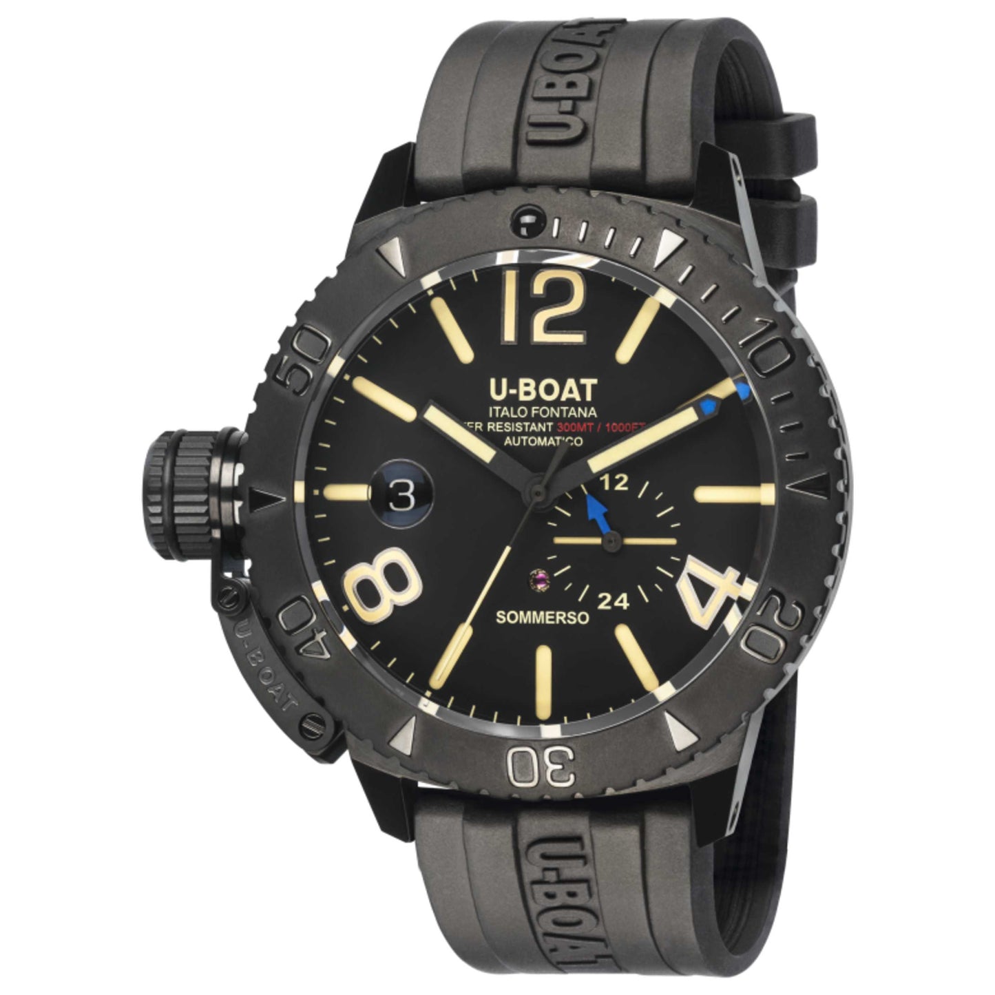 Front view of U-Boat Sommerso Men's Automatic Watch UB-9015