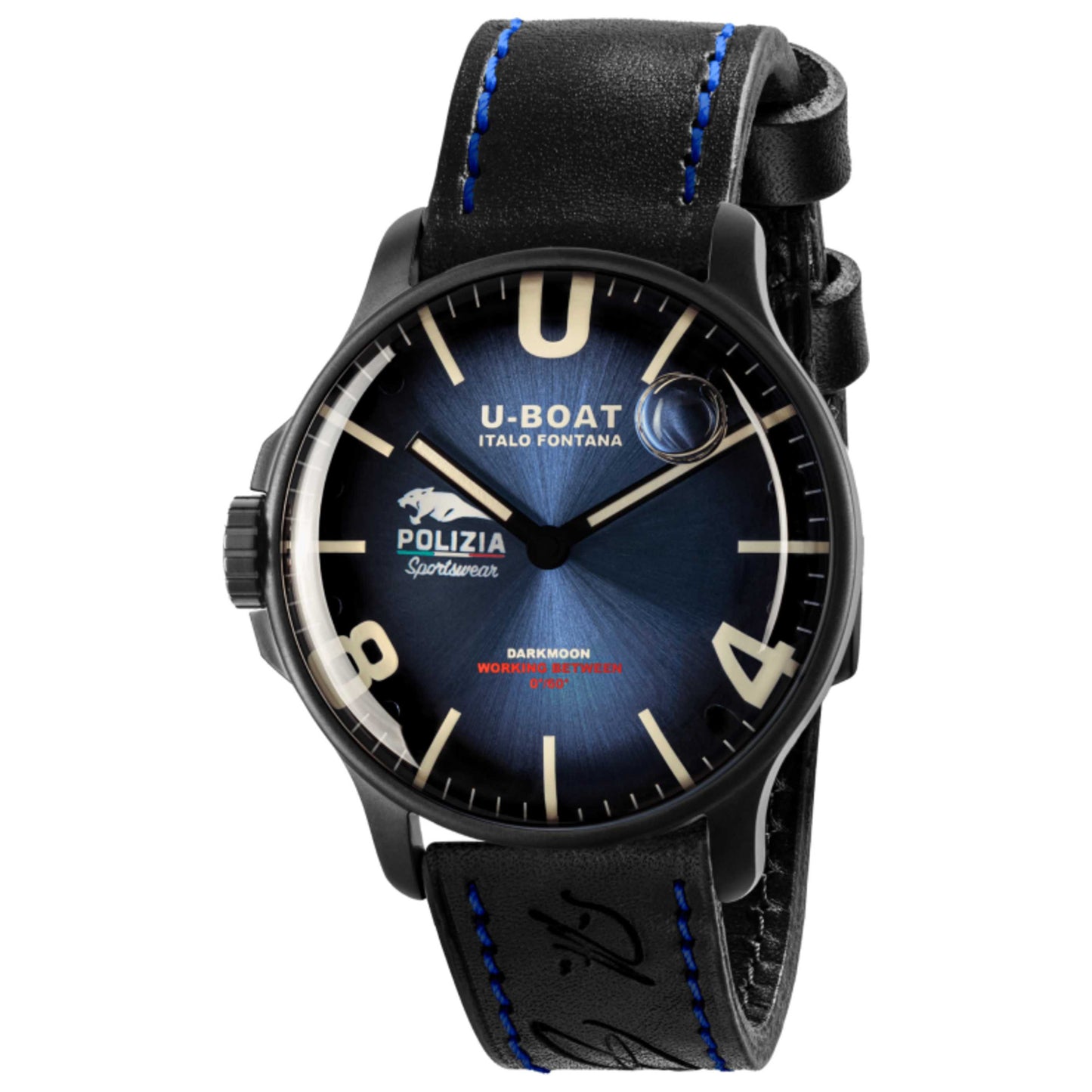 Front view of U-Boat Darkmoon Men's Quartz Watch UB-9180