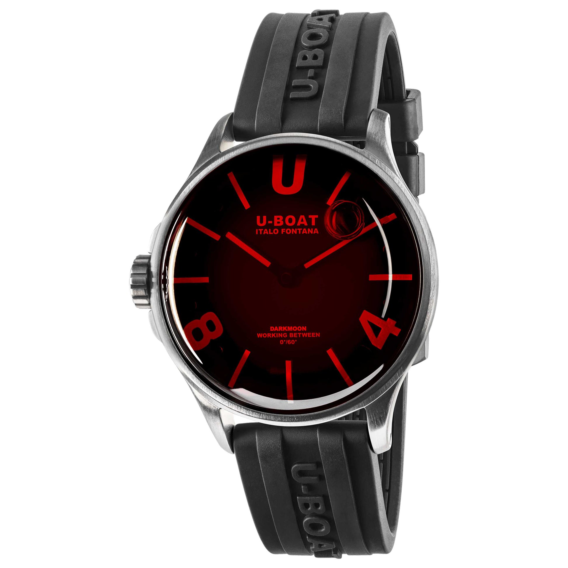 Front view of U-Boat Darkmoon Men's Quartz Watch UB-9305 SS