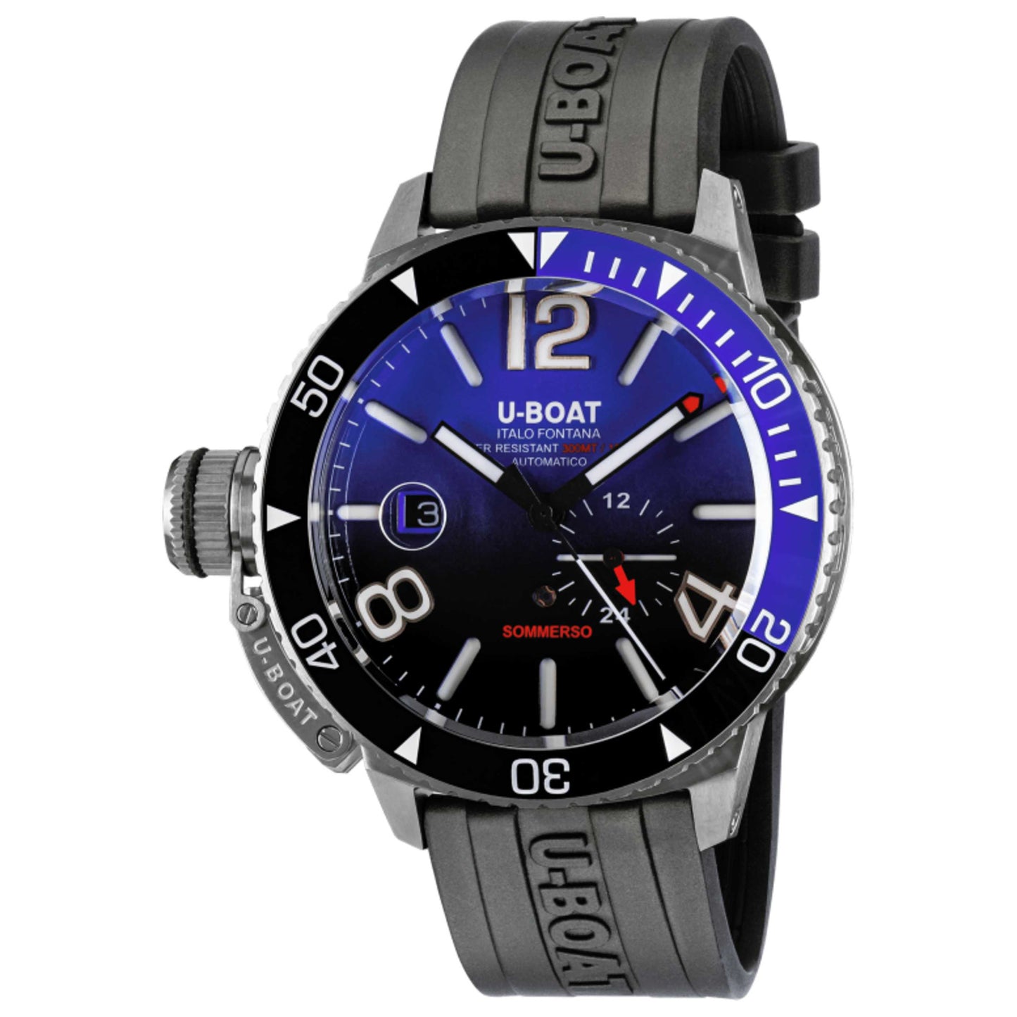 Front view of U-Boat Sommerso Ceramic Men's Automatic Watch UB-9519