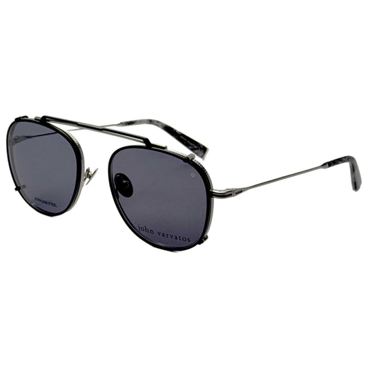 Front view of John Varvatos Men's Clip-On Frames V176-520SIL