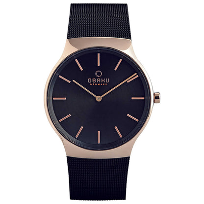 Front view of Obaku Classic Men's Quartz Watch V178GXVBMB