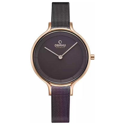 Front view of Obaku Walnut Women's Quartz Watch V228LXVNMN