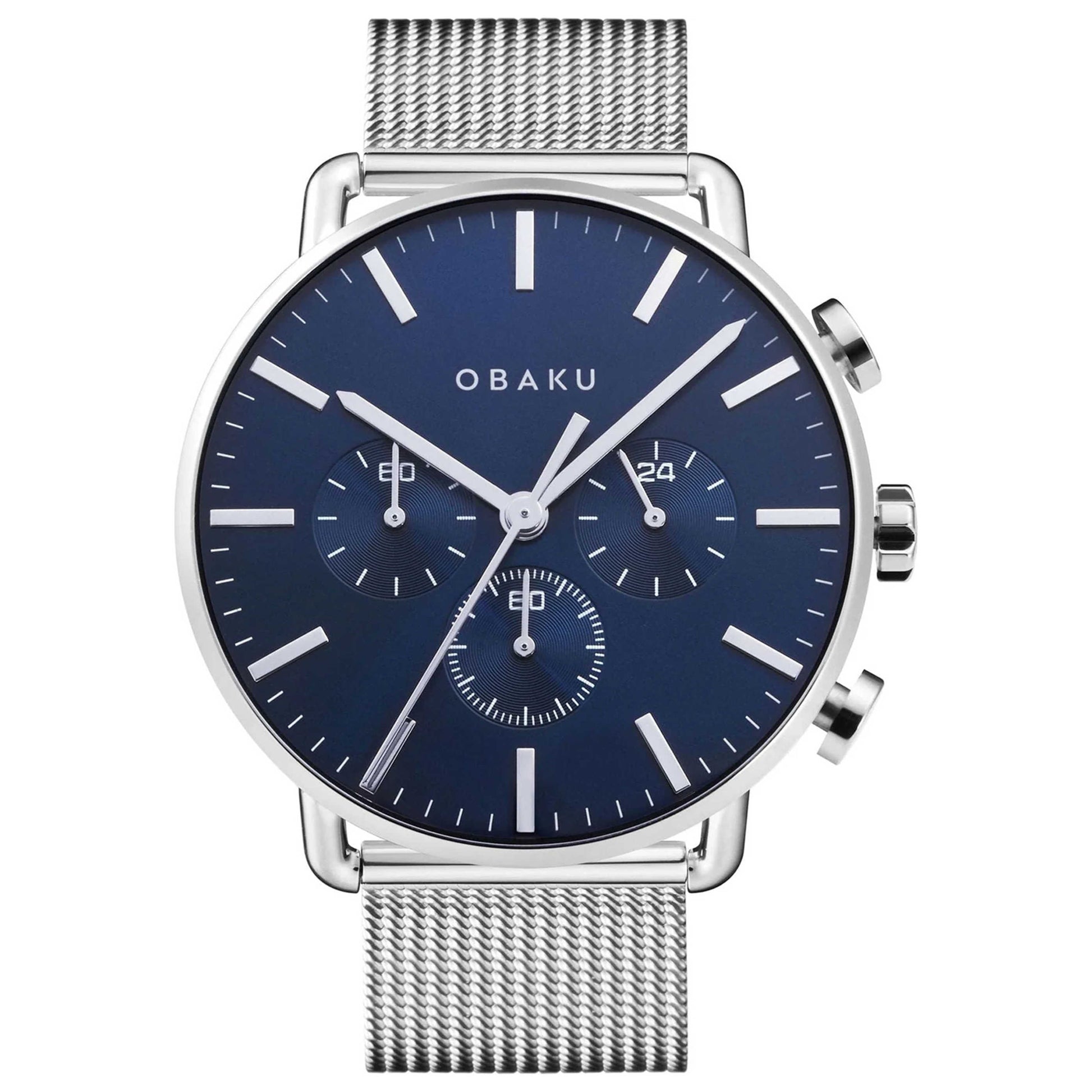 Front view of Obaku Classic Men's Quartz Watch V232GCCLMC