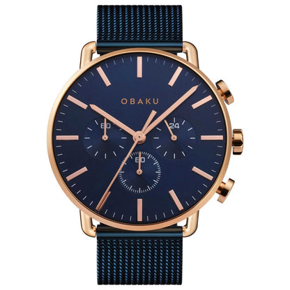 Front view of Obaku Havn Men's Quartz Watch V232GCVLML