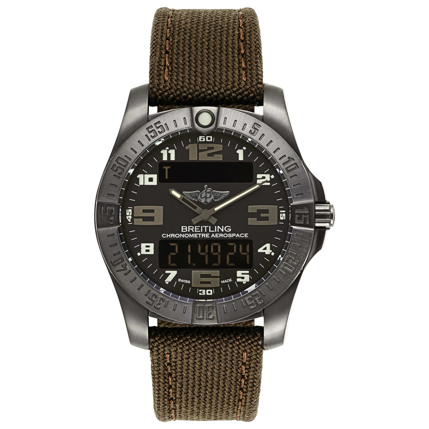 Front view of Breitling Professional Men's Swiss Quartz (Battery-Powered) Certified Chronometer Watch V7936310-BD60-108W