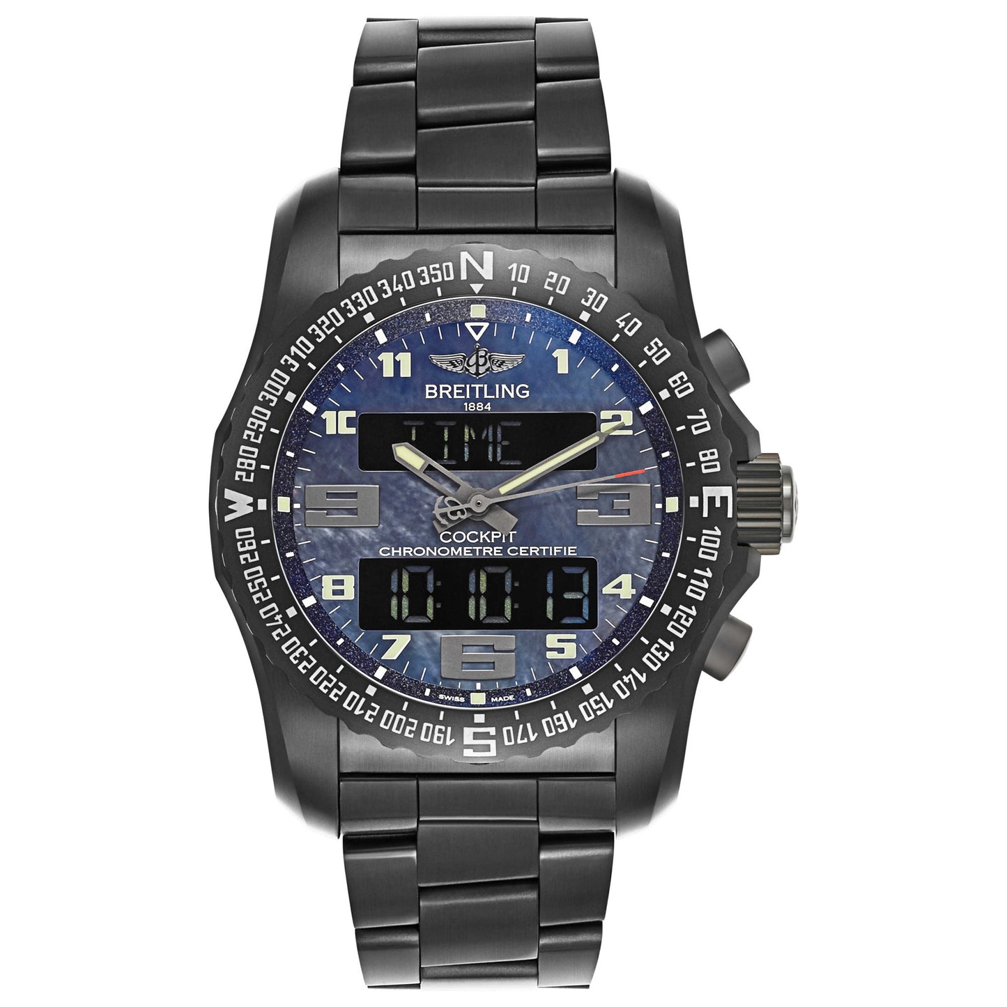 Front view of Breitling Professional Men's Swiss Quartz (Battery-Powered) Certified Chronometer Watch VB501019-C932-176V