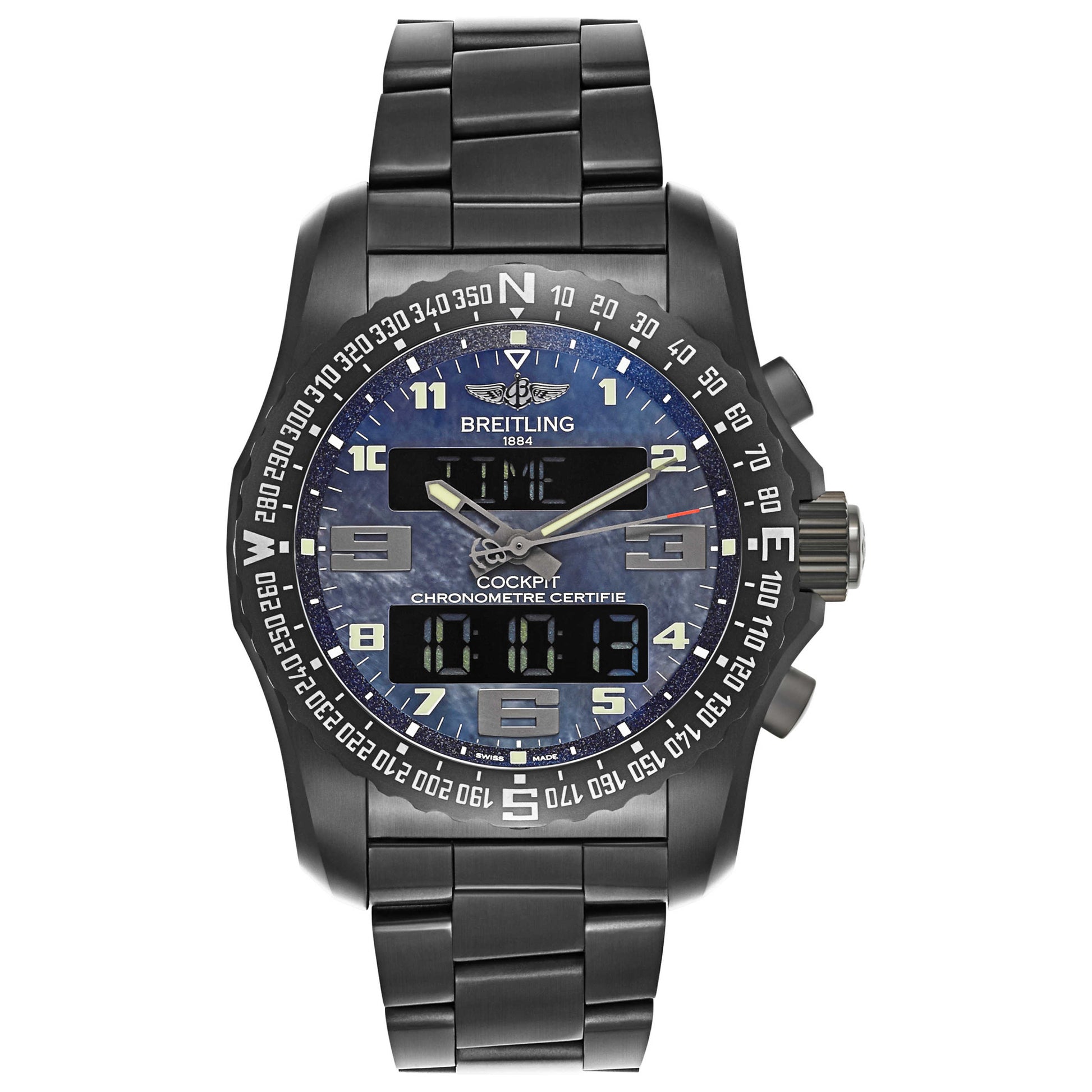 Front view of Breitling Professional Men's Swiss Quartz (Battery-Powered) Certified Chronometer Watch VB501019-C932-176V