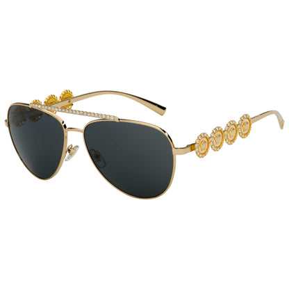 Front view of Versace Fashion Women's Sunglasses VE2219B-100287-59