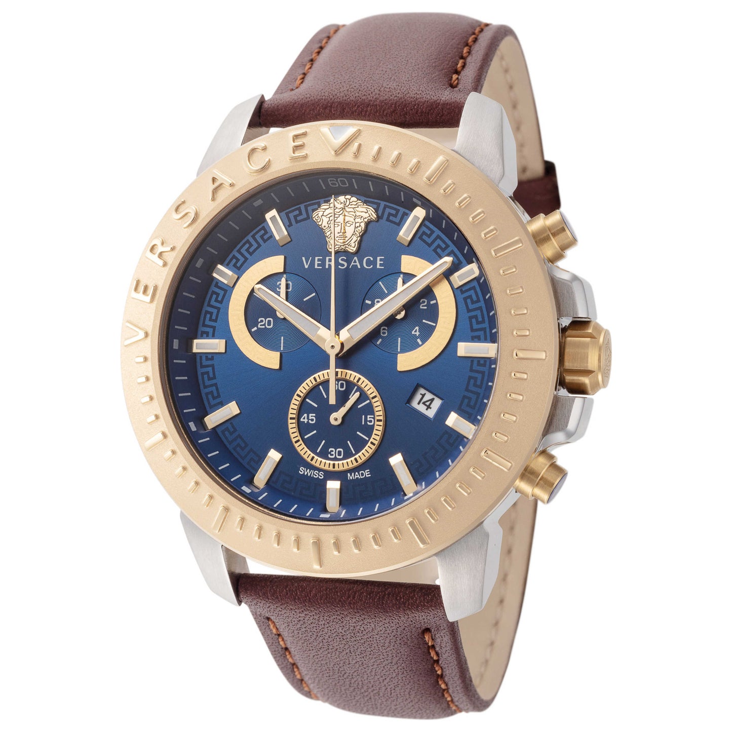 Front view of Versace New Chrono Men's Quartz Watch VE2E00221