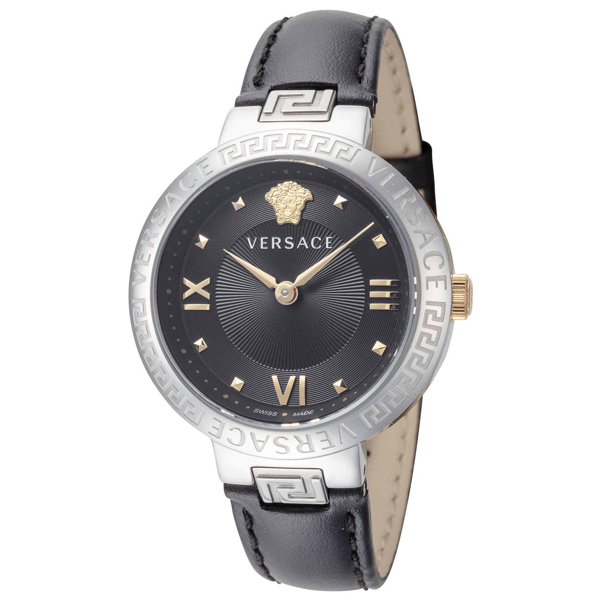 Front view of Versace Greca Signature Women's Quartz Watch VE2K00221