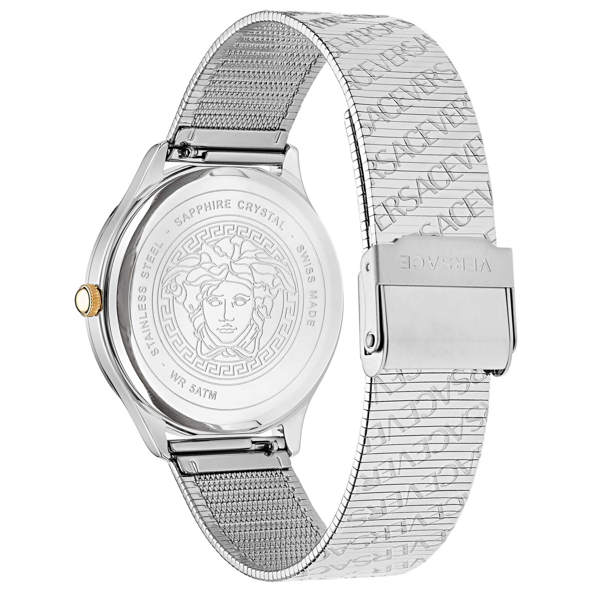 Left view of Versace Logo Halo Women's Quartz Watch VE2O00422