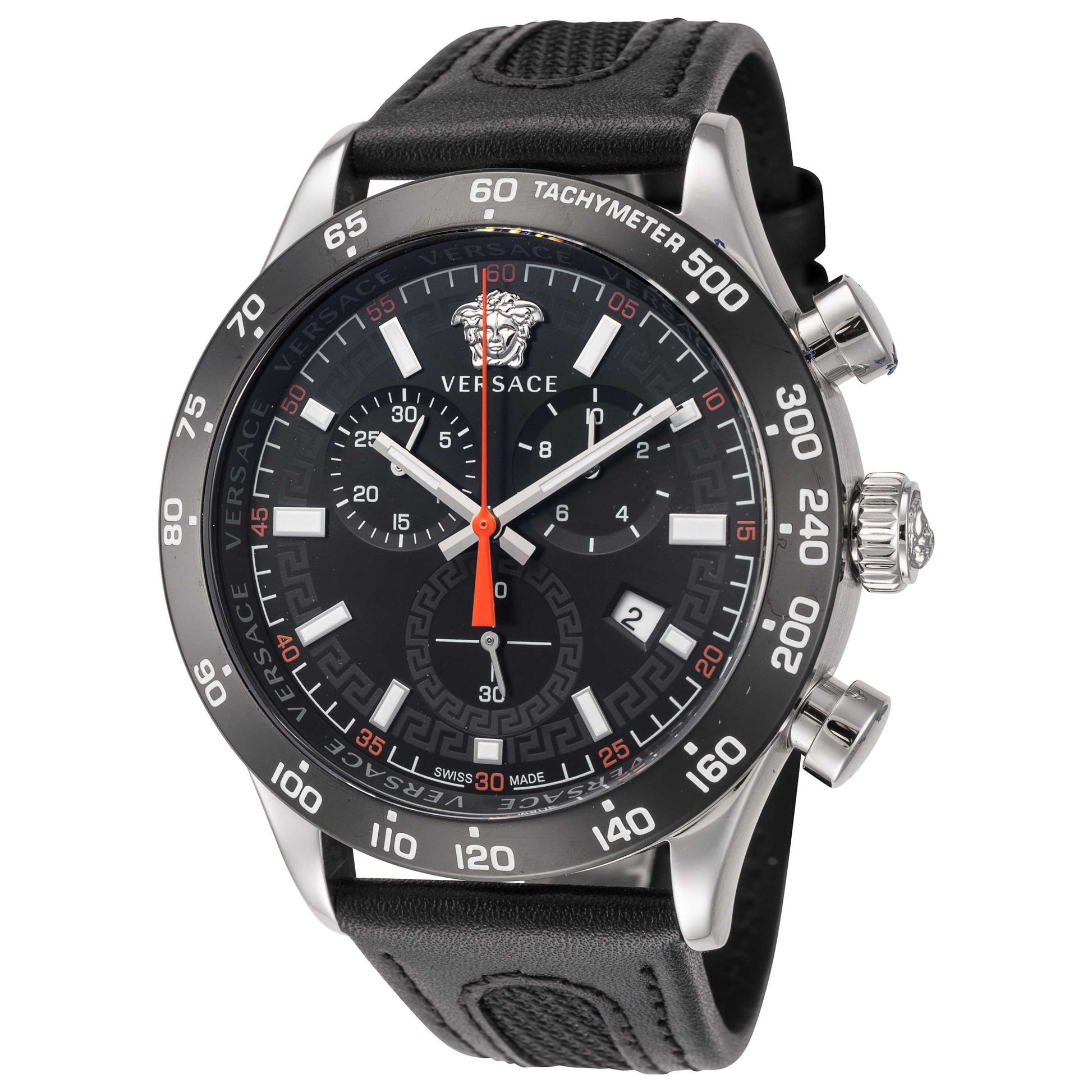 Front view of Versace Hellenyium Chrono Men's Quartz Watch VE2U00122