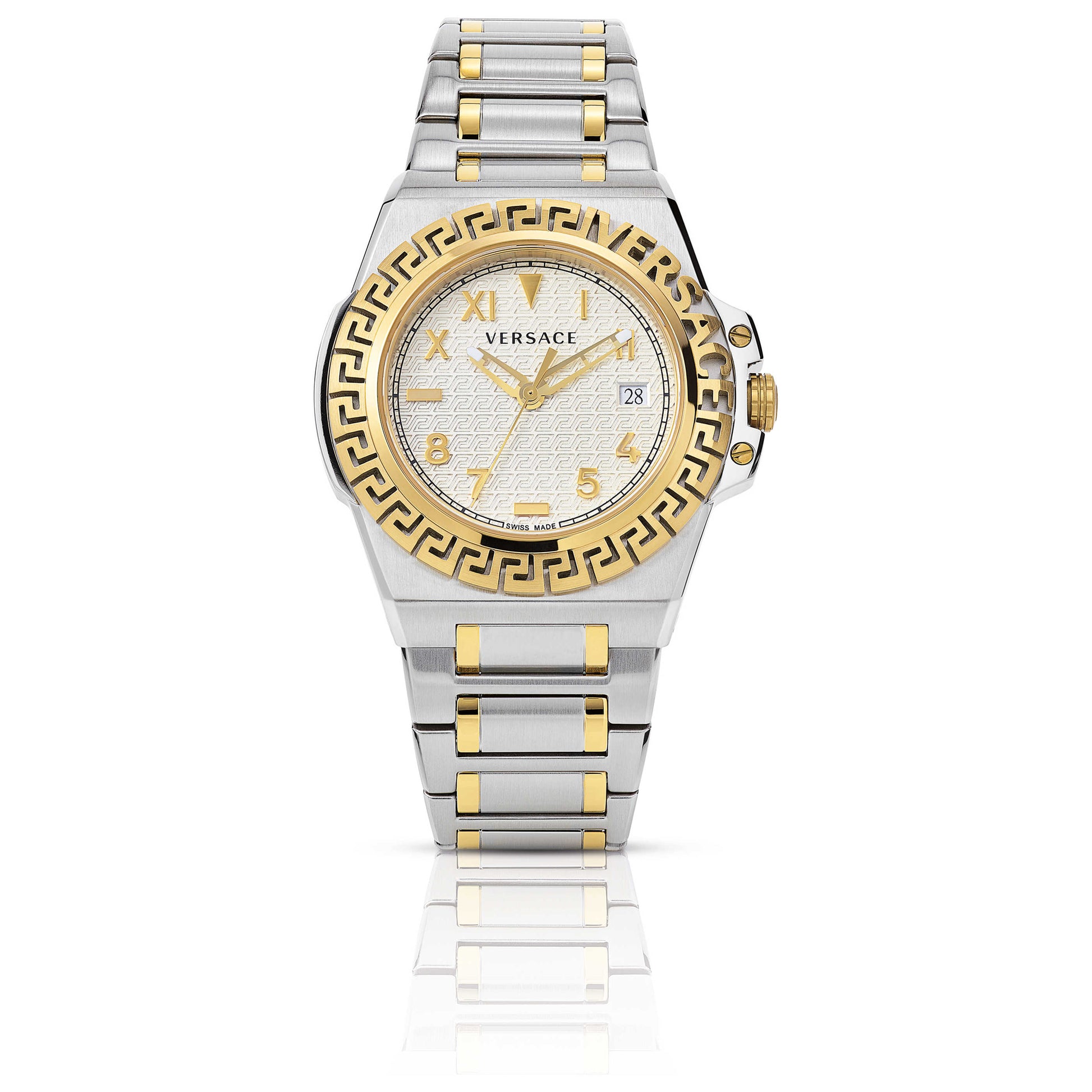 Back view of Versace Greca Reaction Men's Quartz Watch VE3I00422