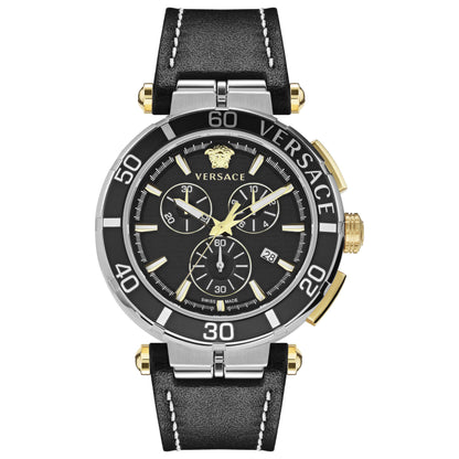 Front view of Versace Greca Chrono Men's Quartz Watch VE3L00222