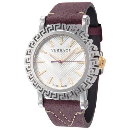 Front view of Versace Greca Glam Men's Quartz Watch VE6D00123