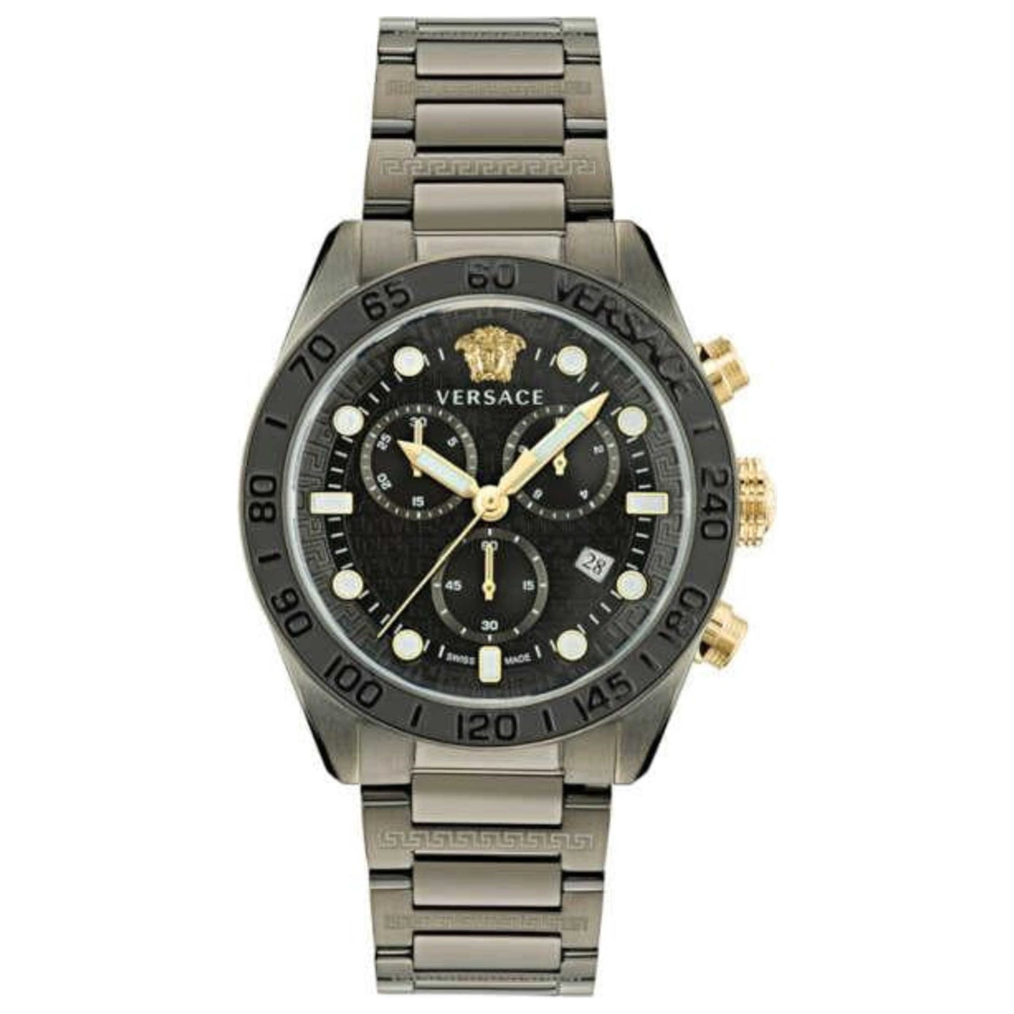 Front view of Versace Greca Dome Men's Quartz Watch VE6K00623