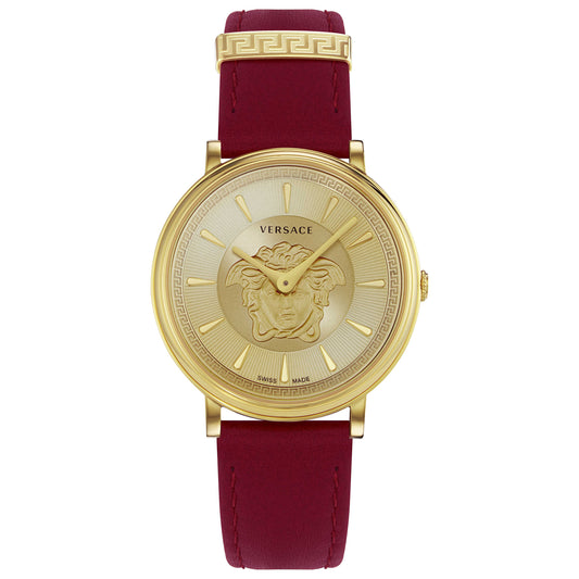 Front view of Versace V-Circle Medusa Women's Quartz Watch VE8103821