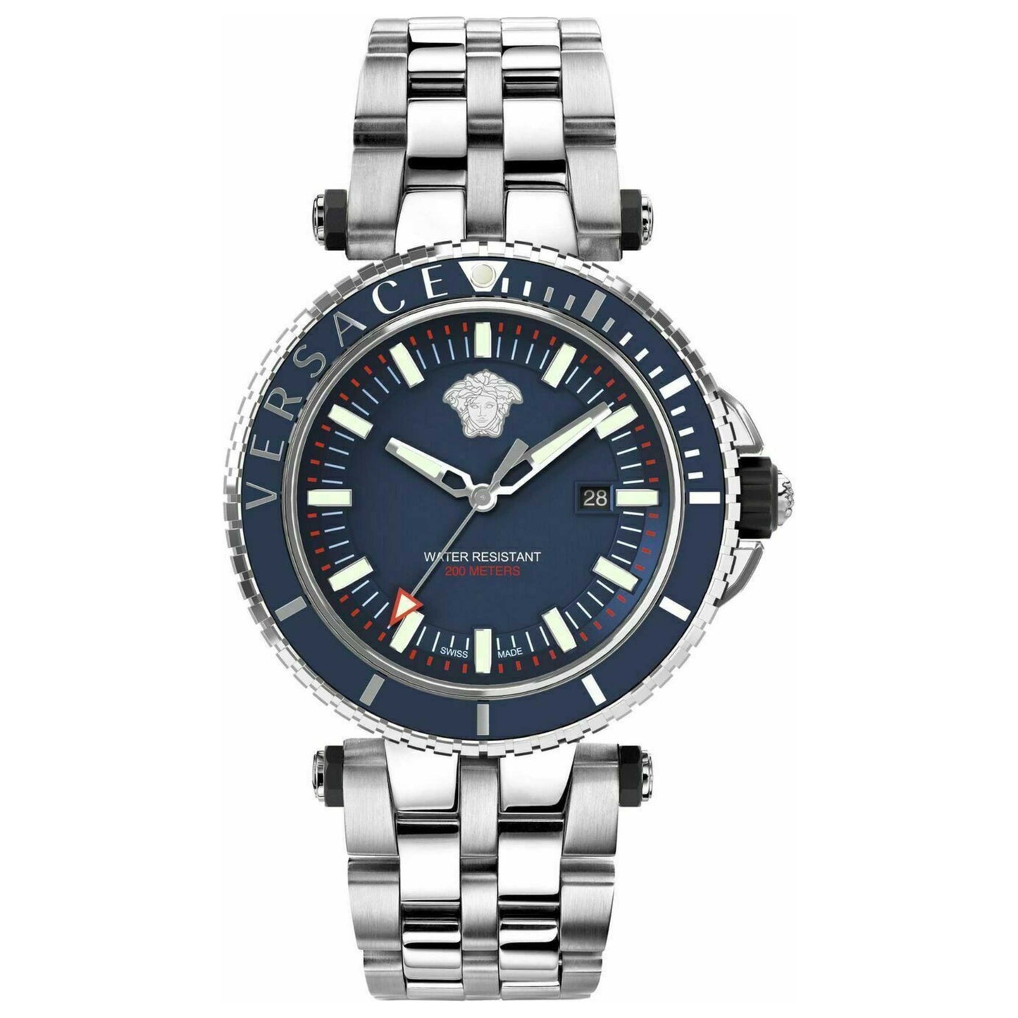 Front view of Versace V-Race Men's Quartz Watch VEAK00418