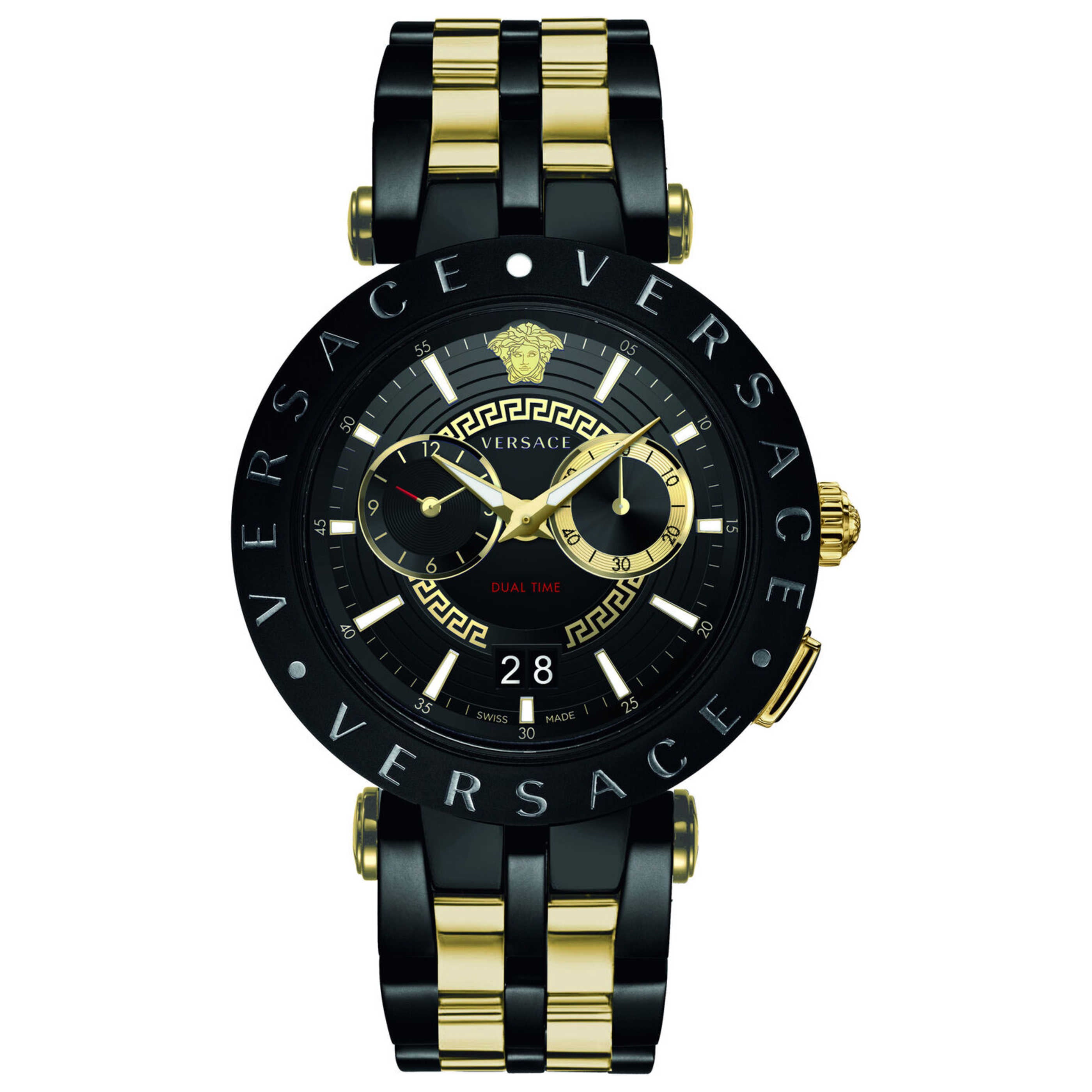 VERSACE腕時計 V-RACE DUALTIME Versace V-RACE DUALTIME V-Race Dual Time Dial Stainless Steel