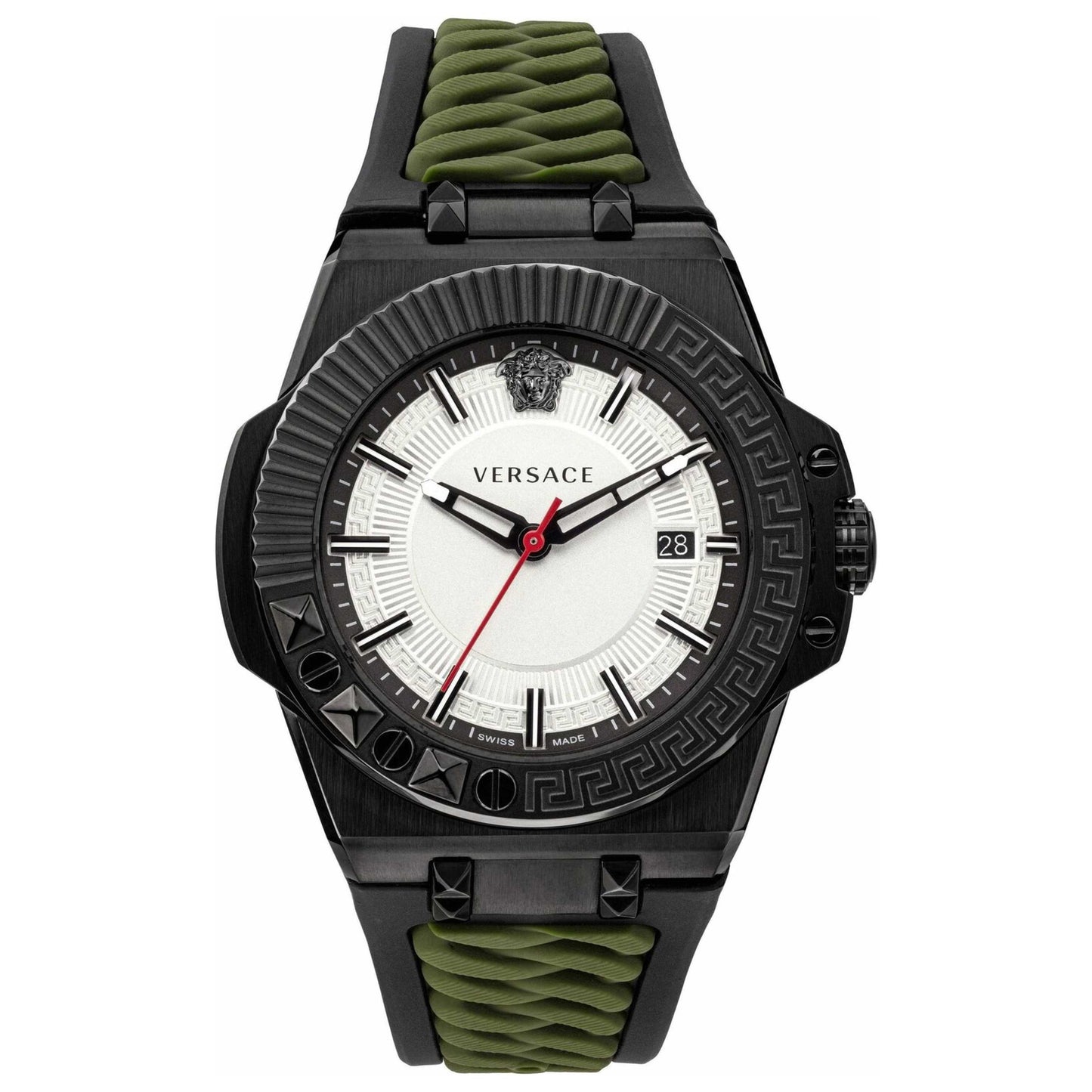 Front view of Versace Chain Reaction Men's Quartz Watch VEDY00419