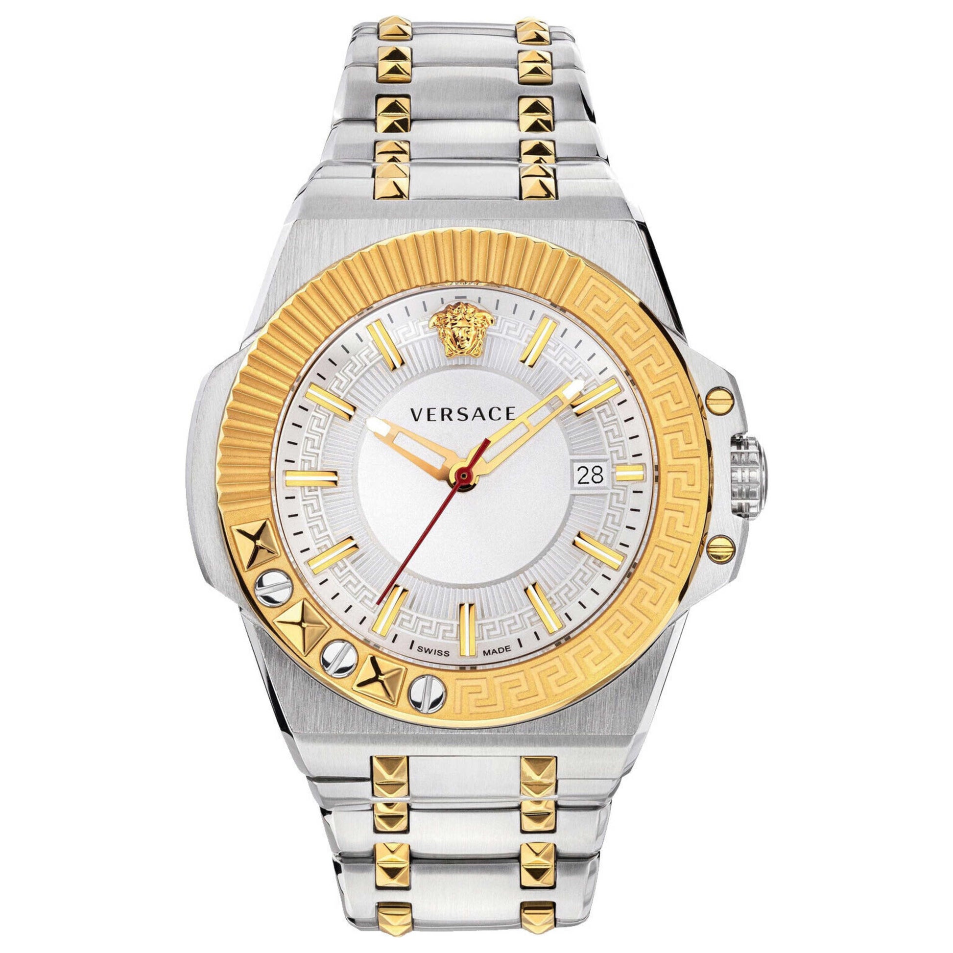 Front view of Versace Chain Reaction Men's Quartz Watch VEDY00519