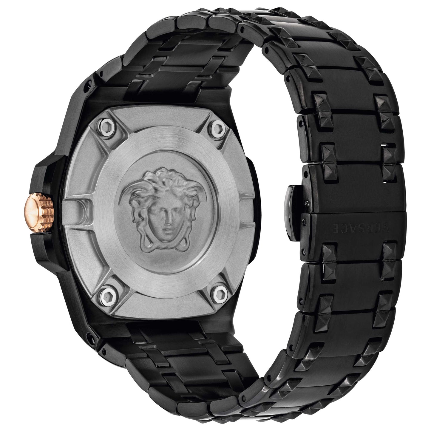 Back view of Versace Chain Reaction Men's Quartz Watch VEDY00719