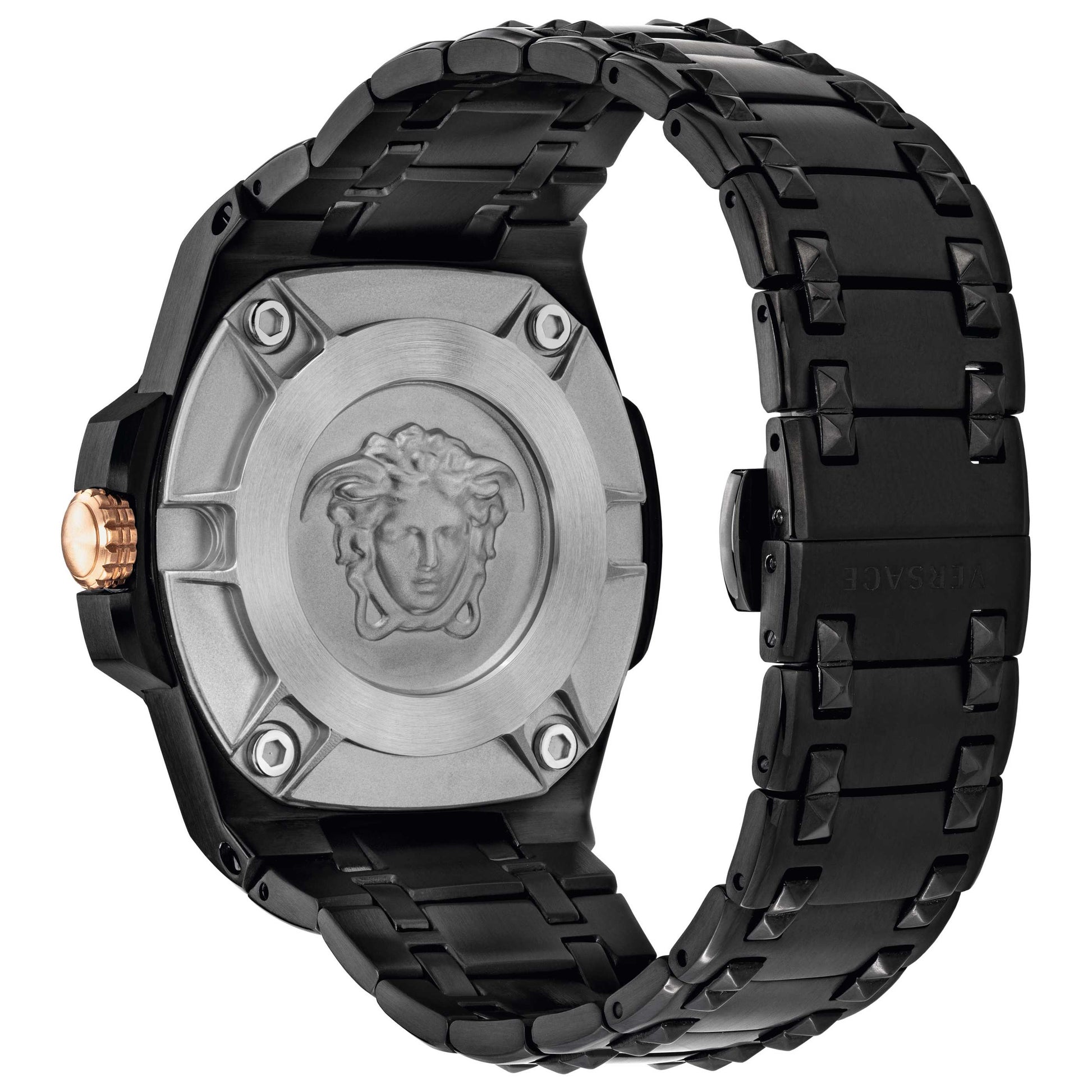 Back view of Versace Chain Reaction Men's Quartz Watch VEDY00719