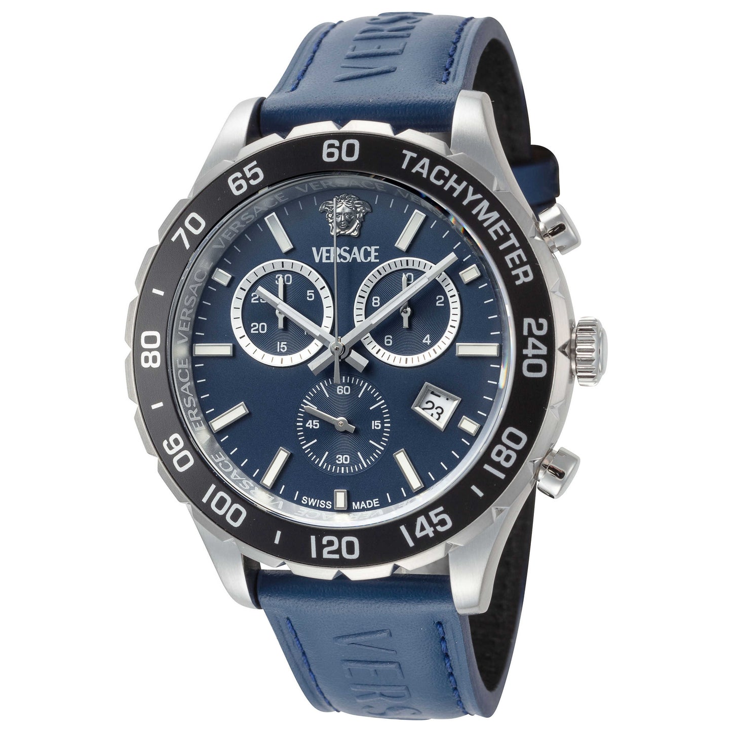 Front view of Versace Hellenyium Men's Quartz Watch VEPCA0124