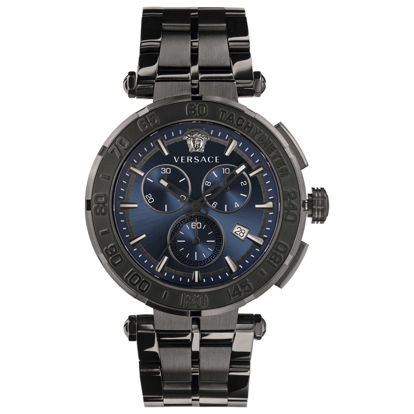 Front view of Versace Greca Chrono Men's Quartz Watch VEPM00620