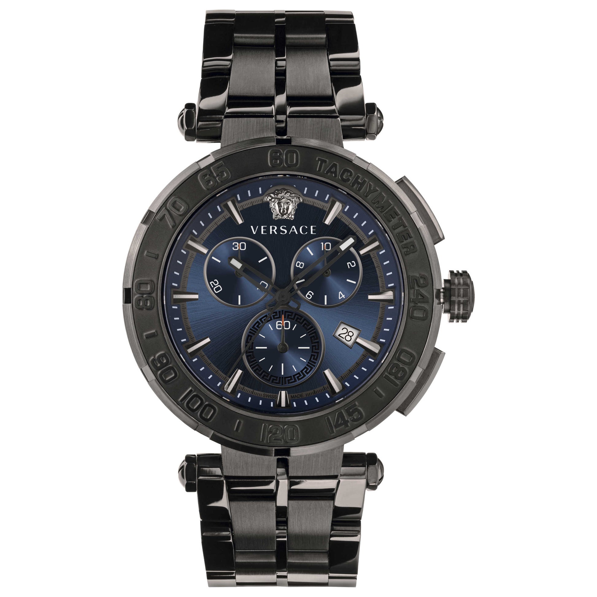 Front view of Versace Greca Chrono Men's Quartz Watch VEPM00620