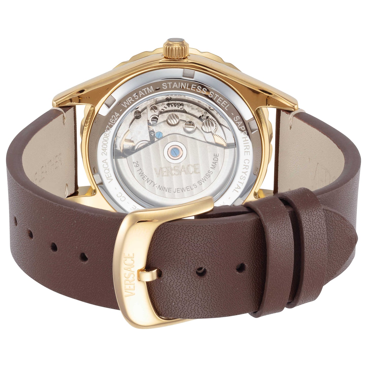 Back view of Versace Hellenyium Men's Automatic Watch VEQCA0224