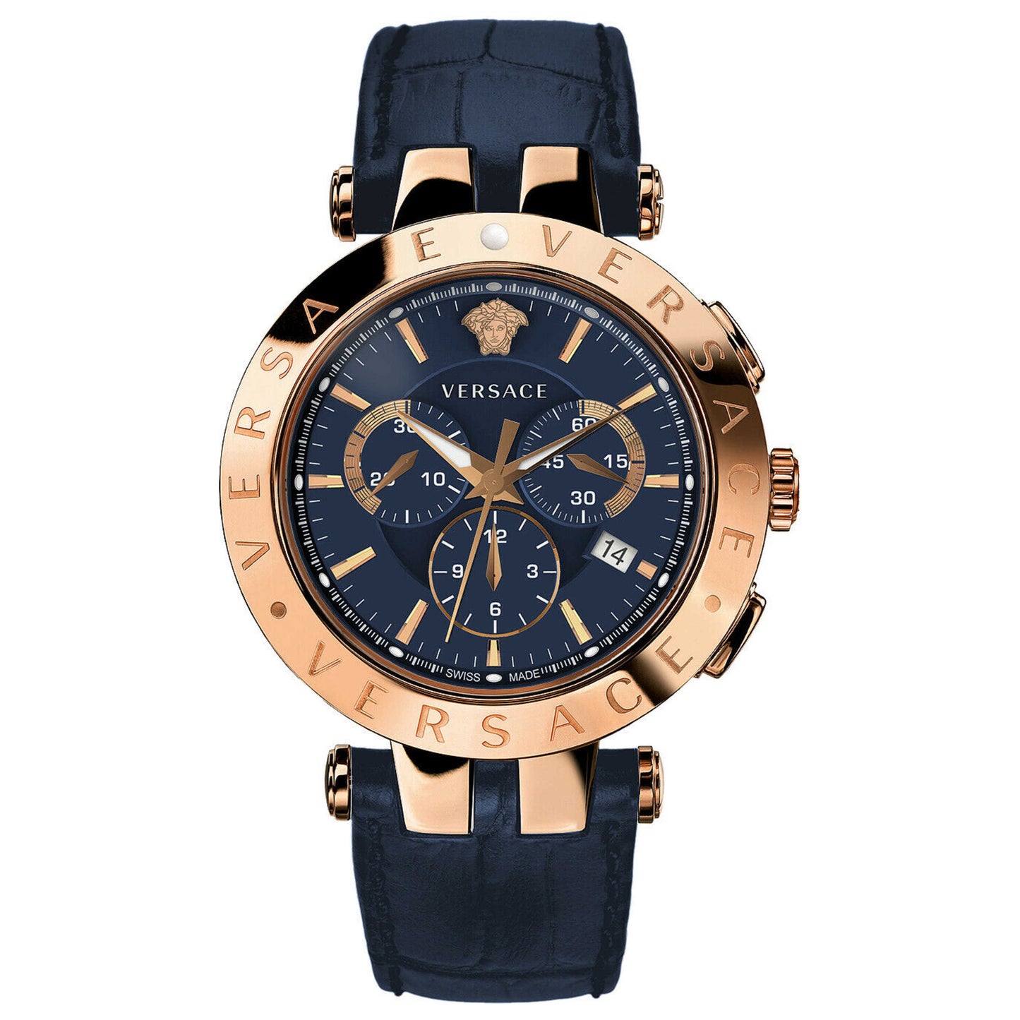 Front view of Versace V-Race Men's Quartz Watch VERQ00120