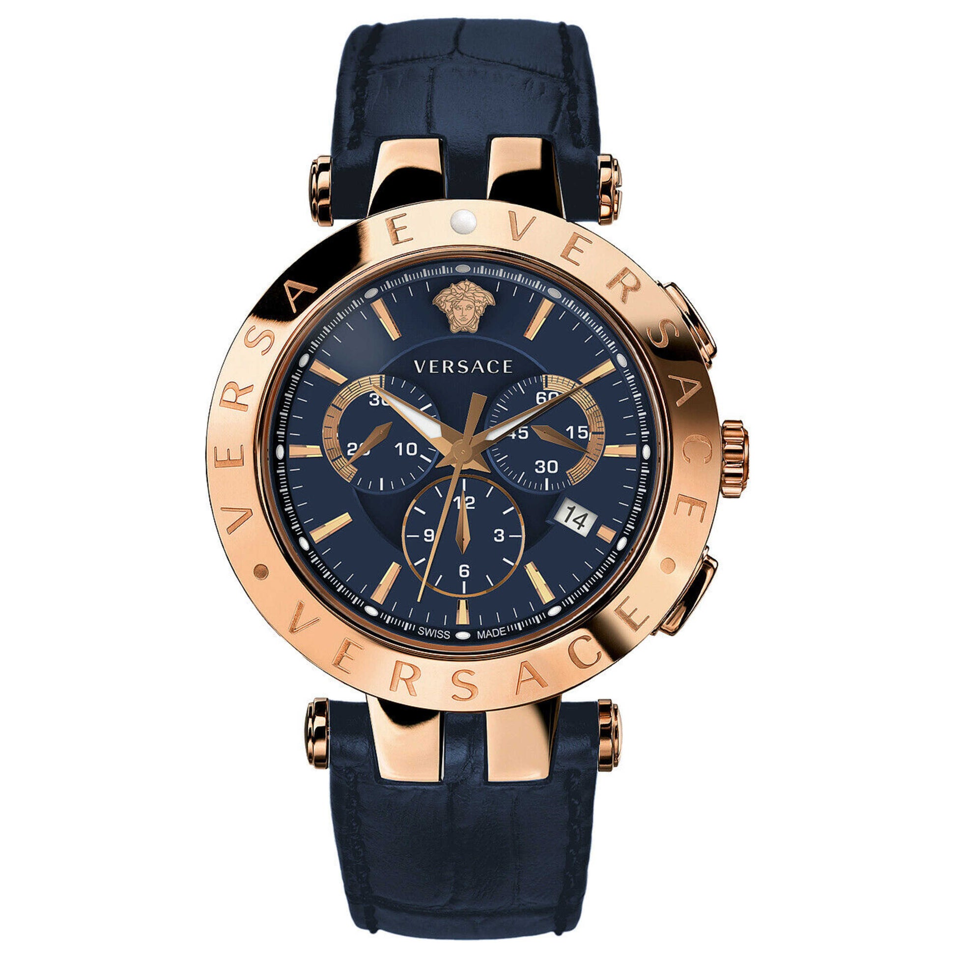 Front view of Versace V-Race Men's Quartz Watch VERQ00120