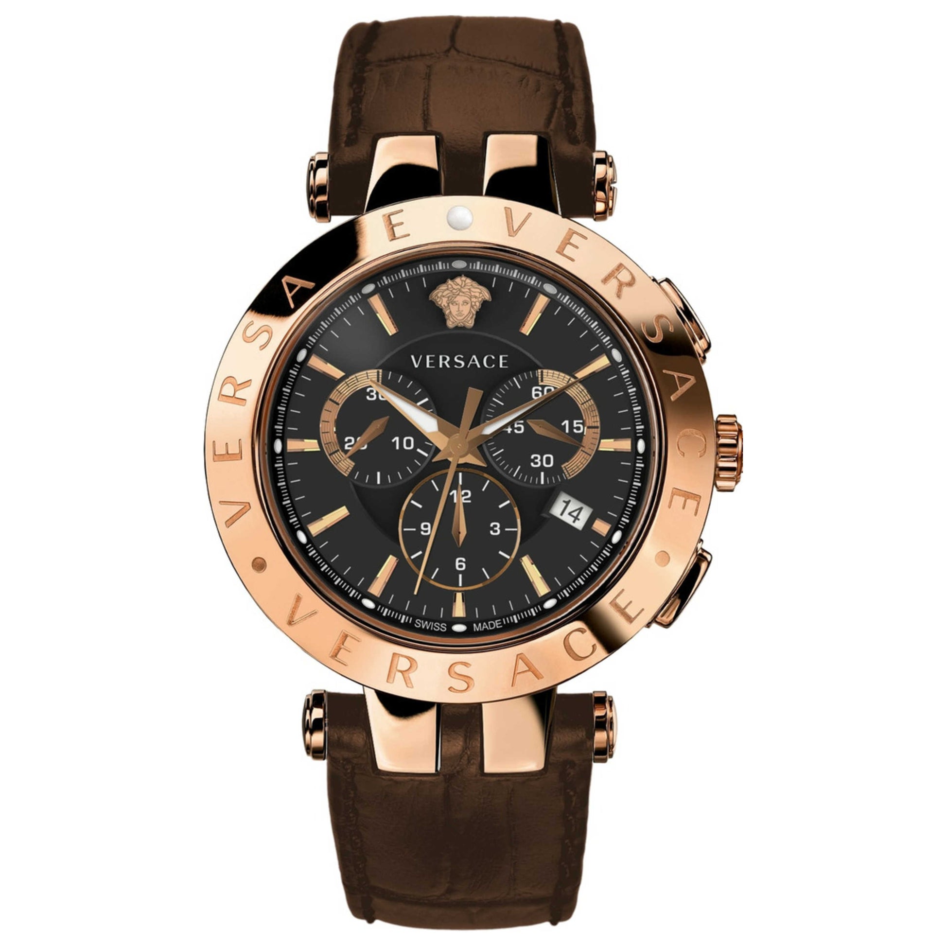 Front view of Versace V-Race Men's Quartz Watch VERQ00320