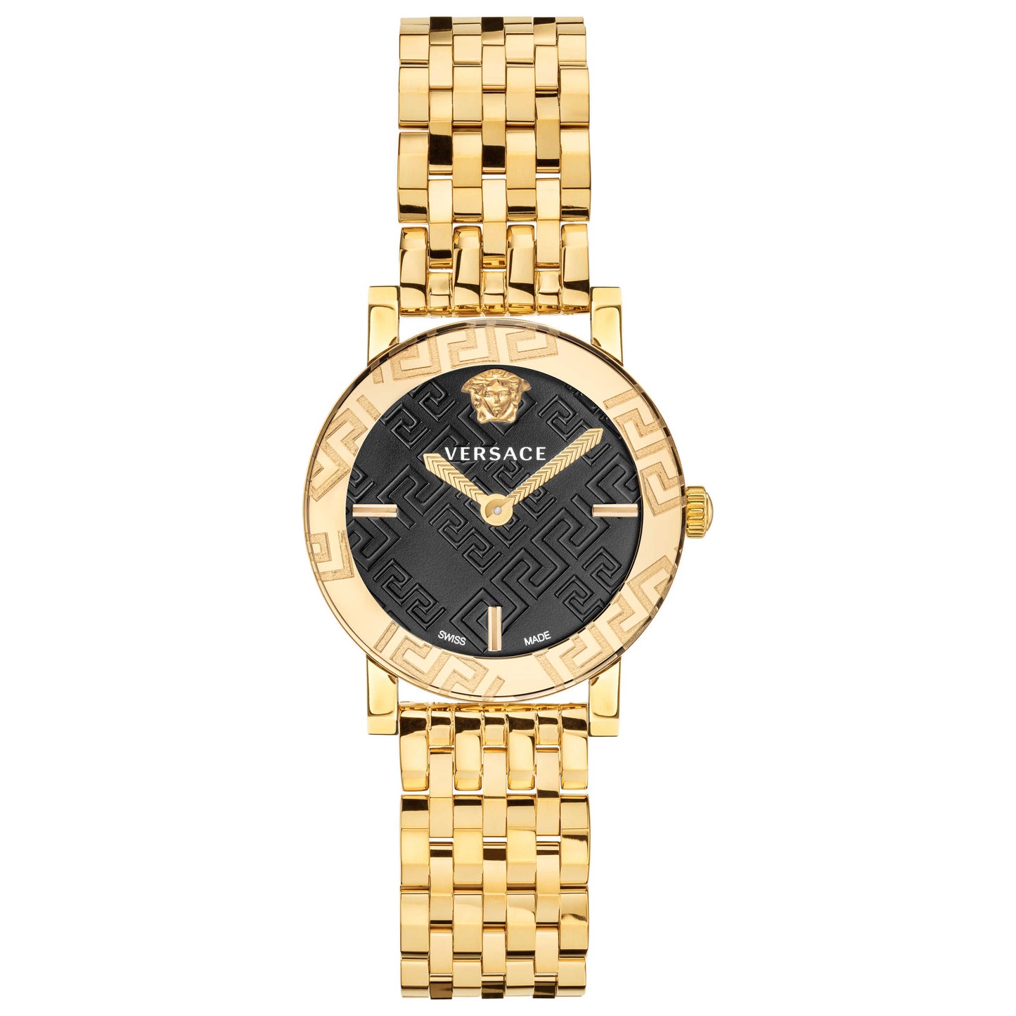 Front view of Versace Greca Glass Women's Quartz Watch VEU300621
