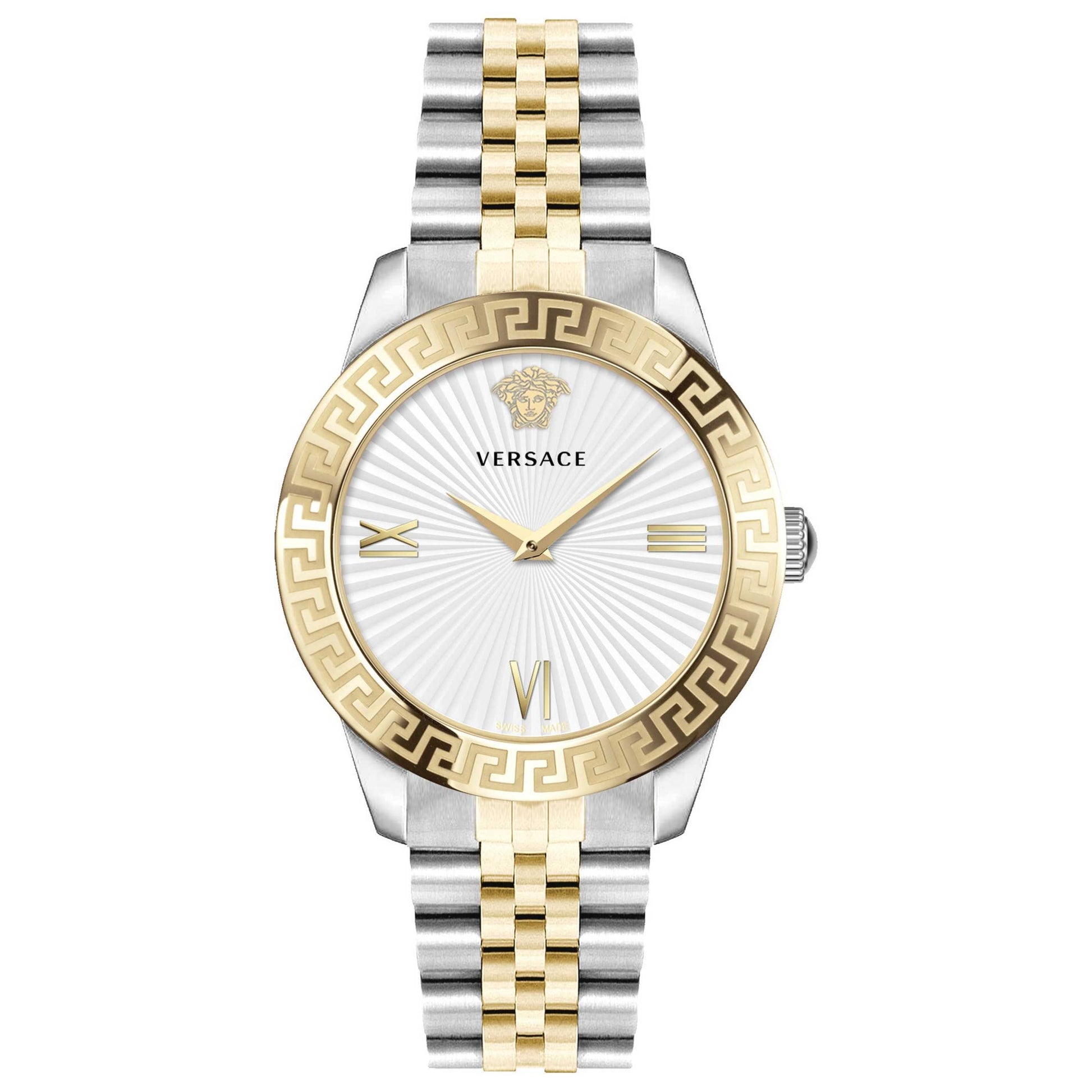 Front view of Versace Greca Signature Women's Quartz Watch VEVC00519