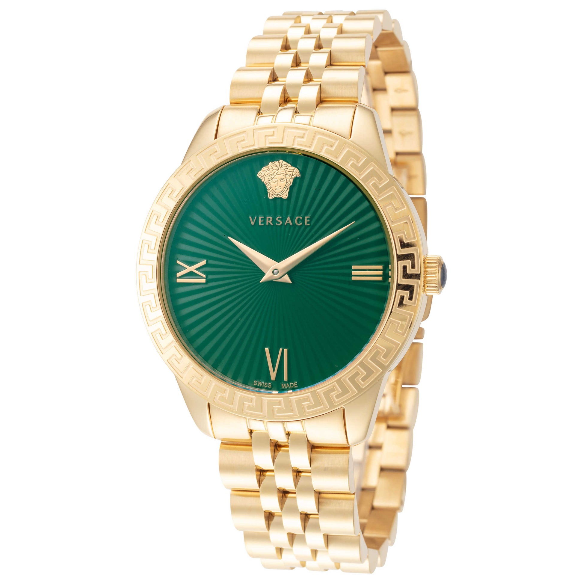 Front view of Versace Greca Signature Women's Quartz Watch VEVC00619