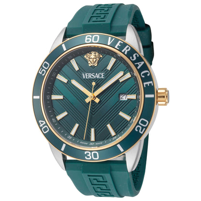 Front view of Versace Greca Urban Men's Quartz Watch VEYCA0124
