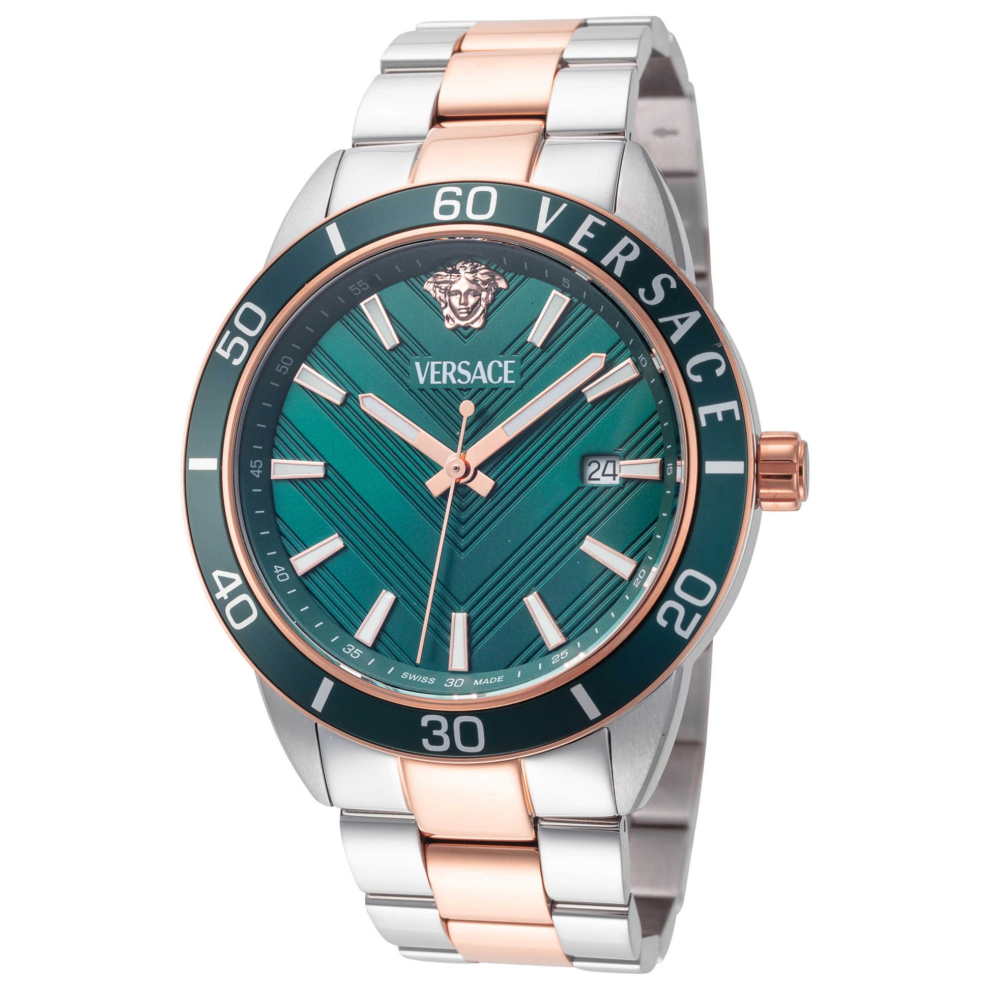 Front view of Versace Greca Urban Men's Quartz Watch VEYCA0624