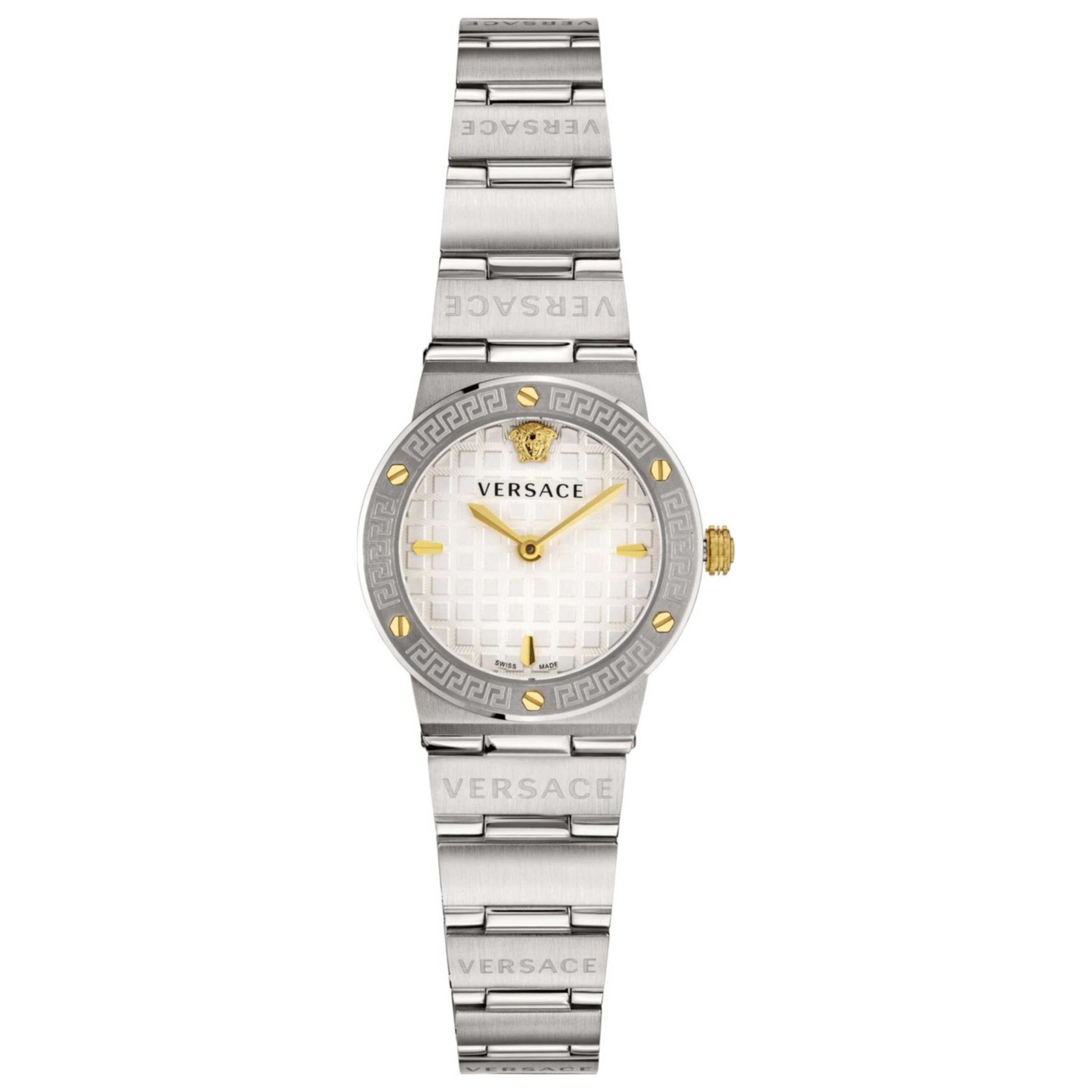 Front view of Versace Greca Mini Women's Quartz Watch VEZ100321
