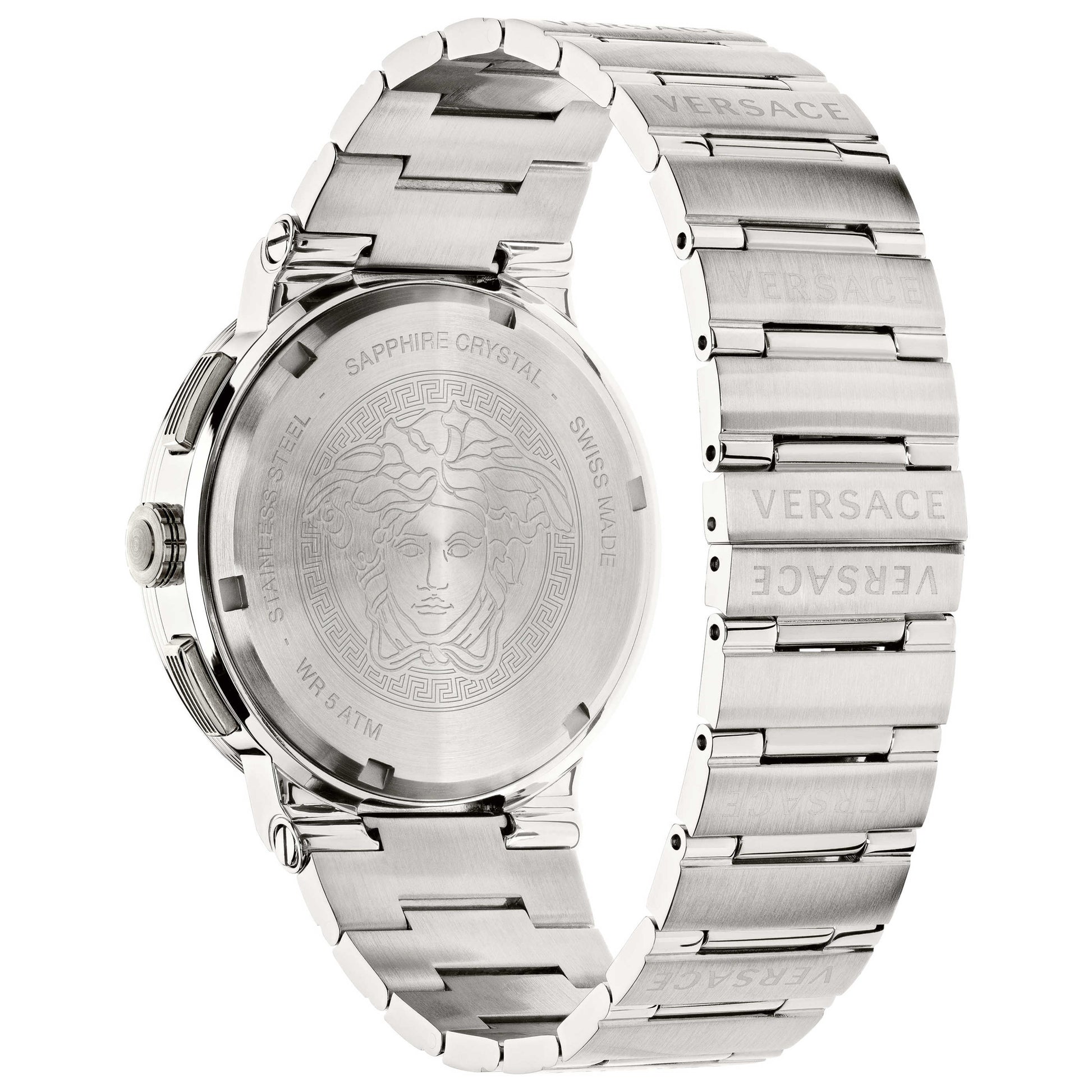 Left view of Versace Greca Logo Men's Quartz Watch VEZ900121