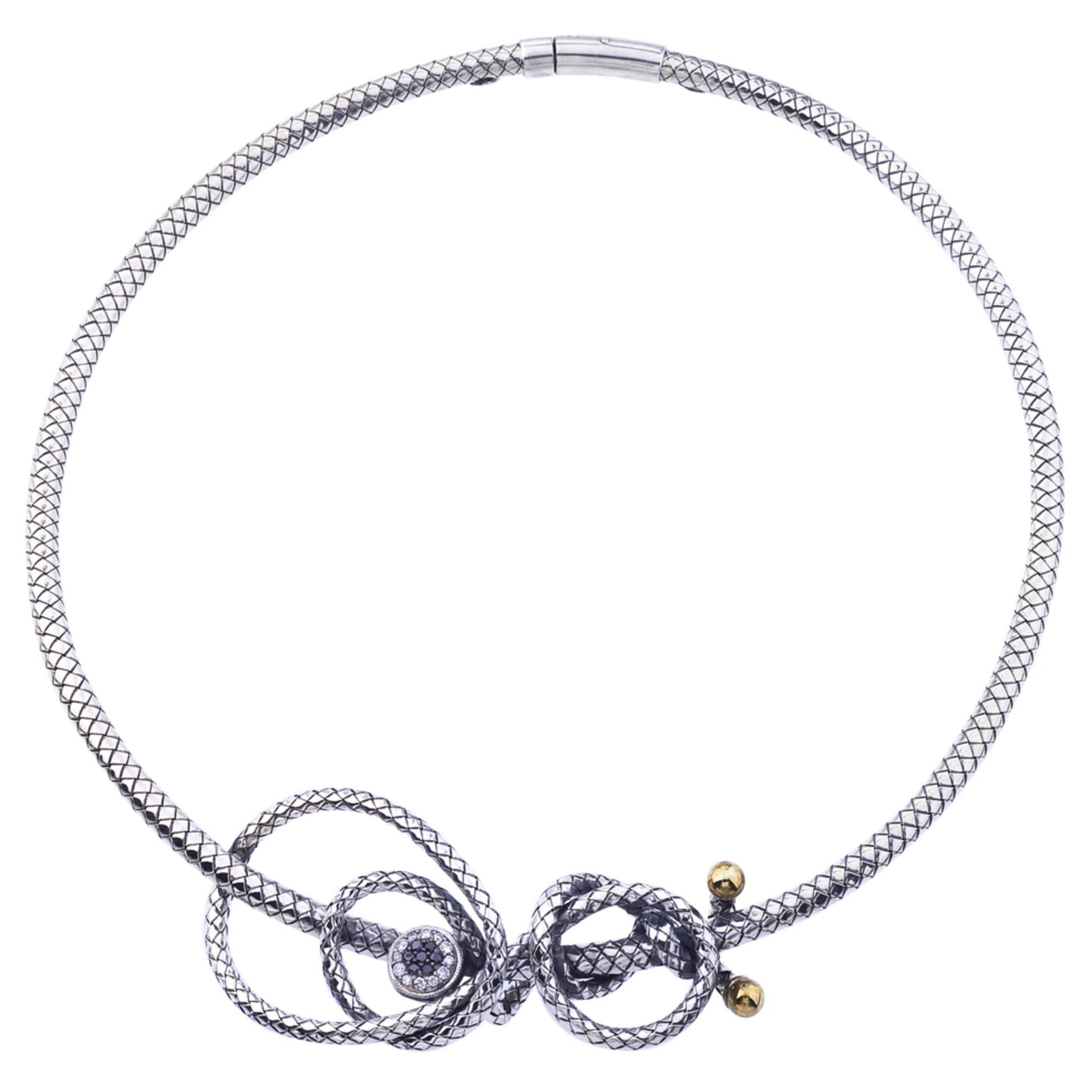 Front view of Alisa Elegant Women's Necklace VHN-1159-DBW