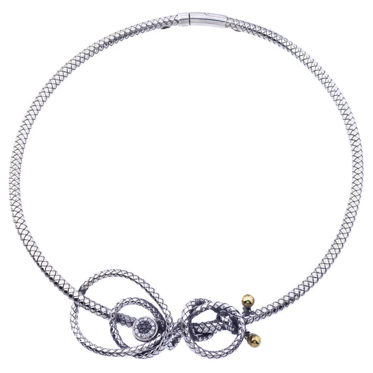 Front view of Alisa Elegant Women's Necklace VHN-1159-DBW