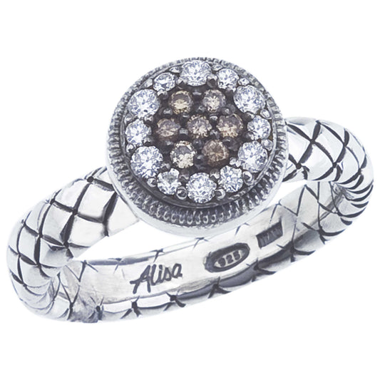 Front view of Alisa Elegant Women's Ring VHR-1141-DCW