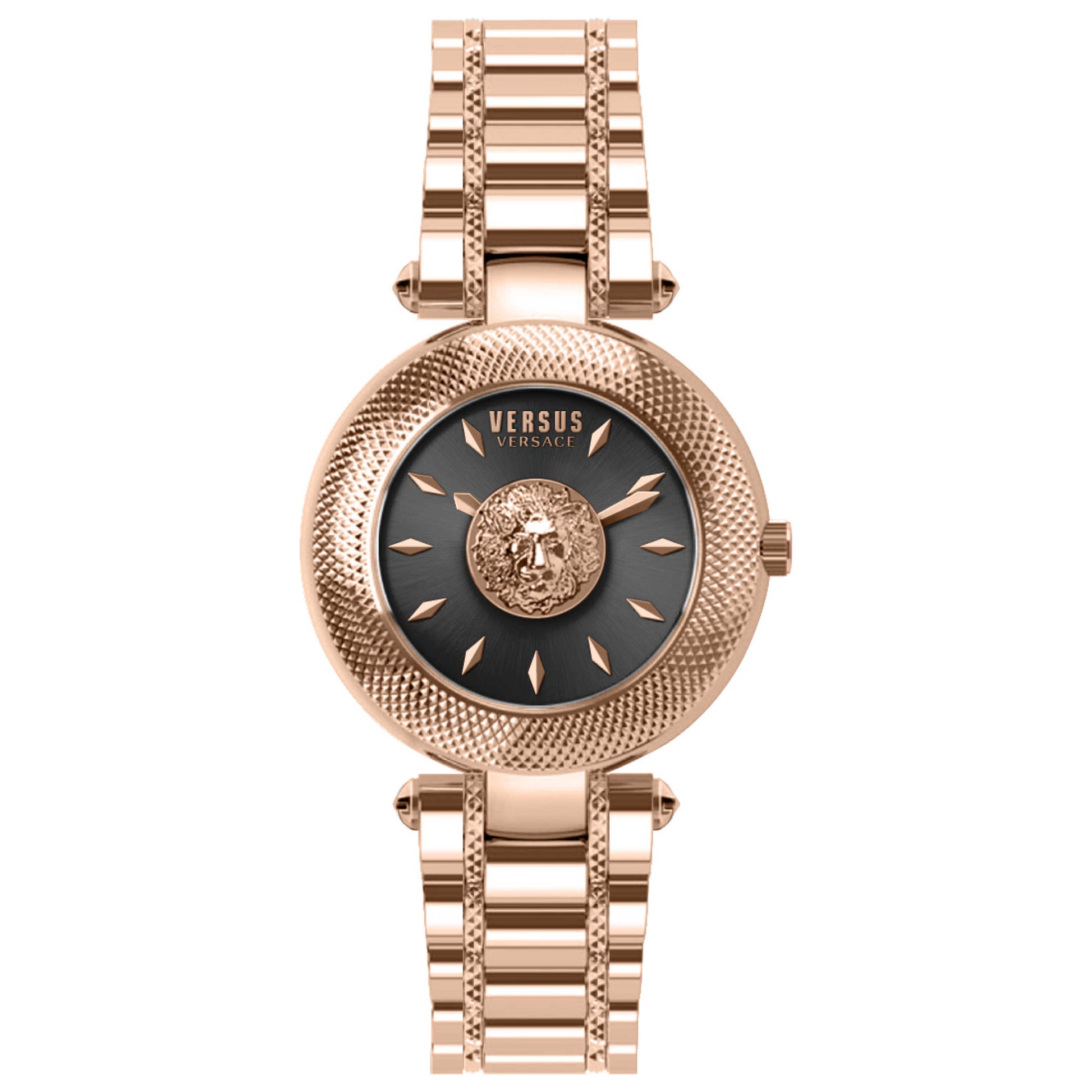 Front view of Versus Versace Brick Lane Lion Women's Quartz Watch VSP215621