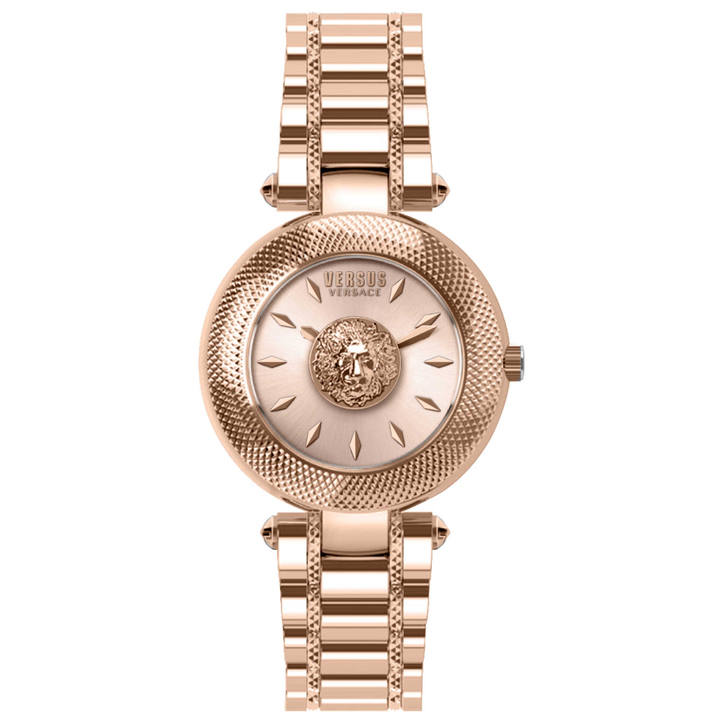 Front view of Versus Versace Brick Lane Lion Women's Quartz Watch VSP216721
