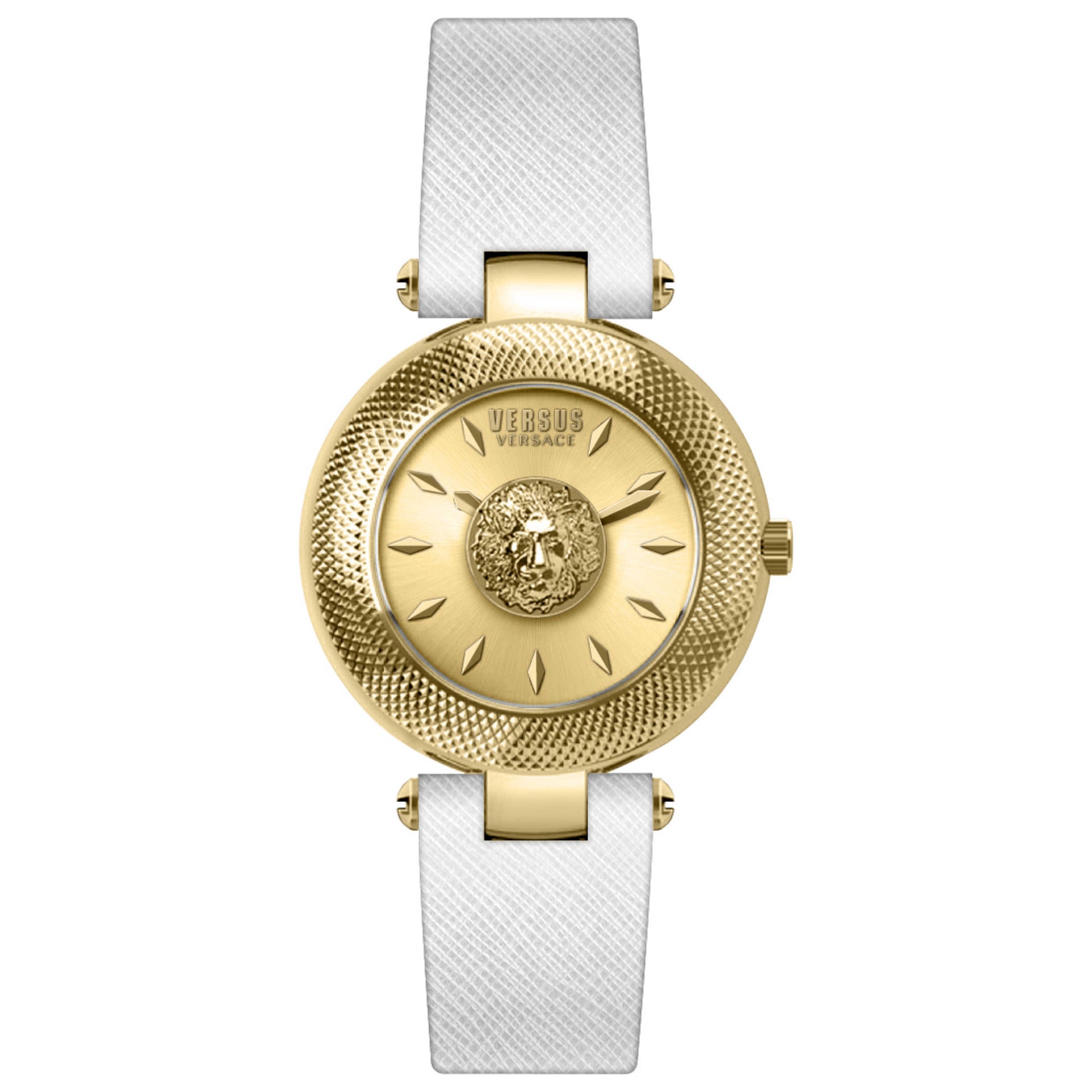 Front view of Versus Versace Brick Lane Lion Women's Quartz Watch VSP216921